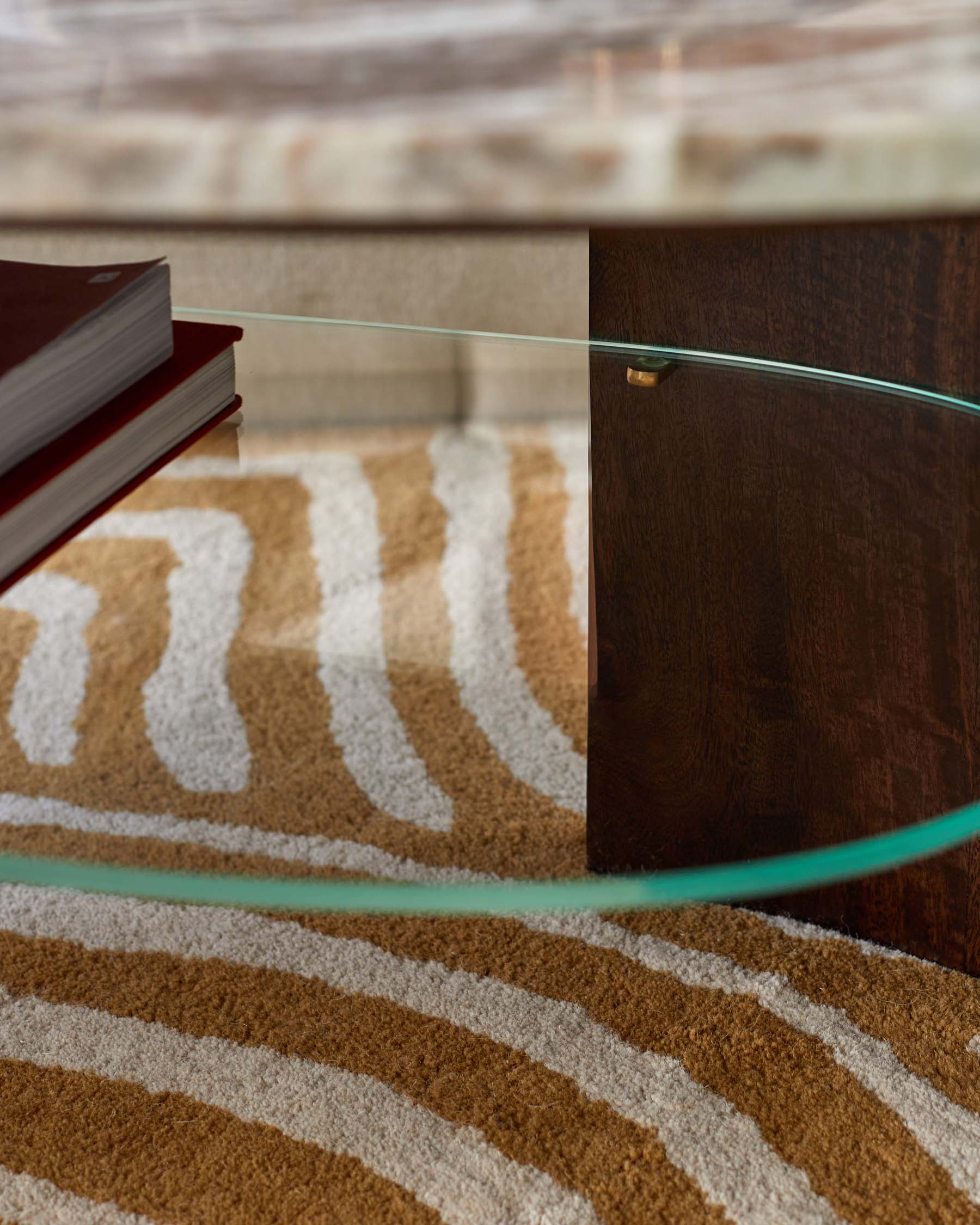 Adalynn dark wood toronto marble coffee table with mango wood - Image 10