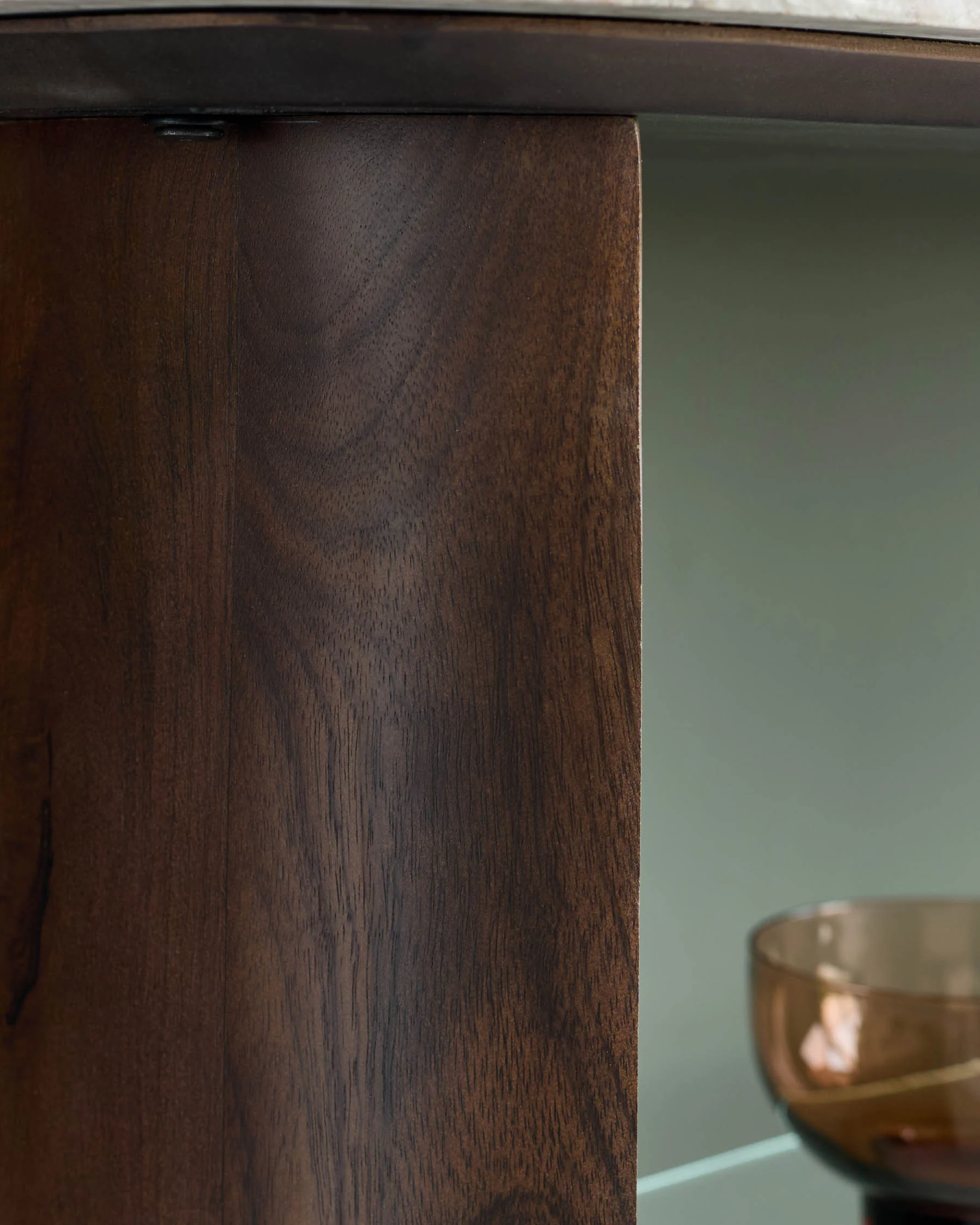 Adalynn toronto marble dark wood console table - Image 6