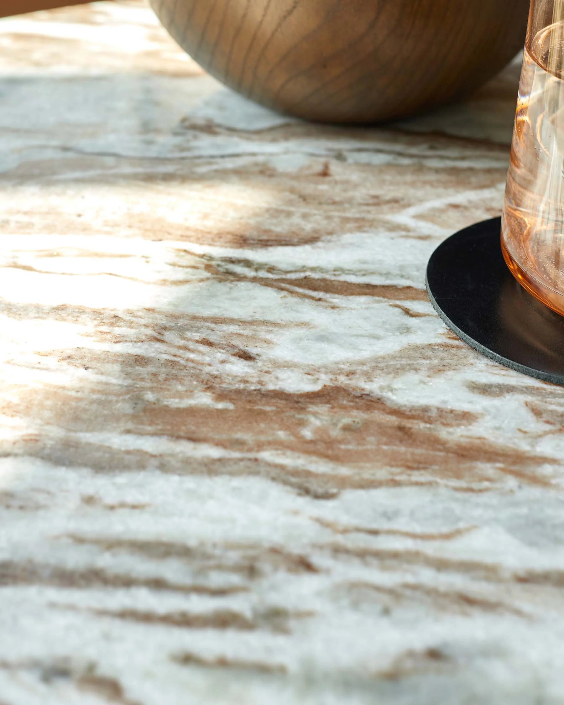 Adalynn dark wood toronto marble side table - Image 6