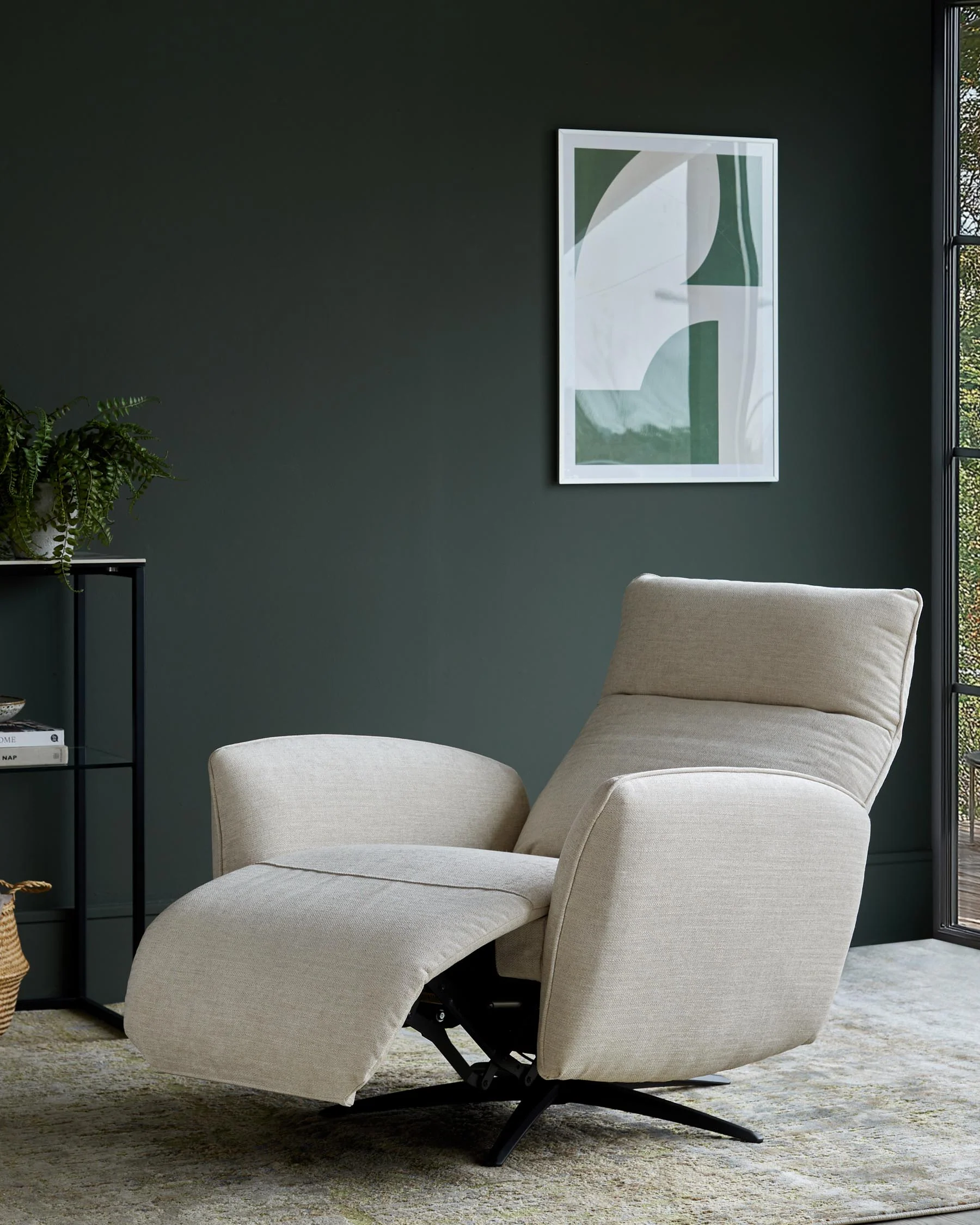 Aiden ivory fabric massage recliner accent chair - Image 6
