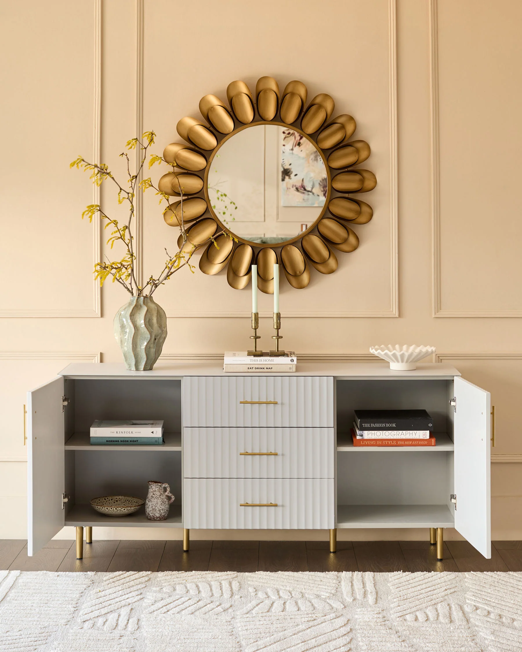 Albury light grey sideboard - Image 3