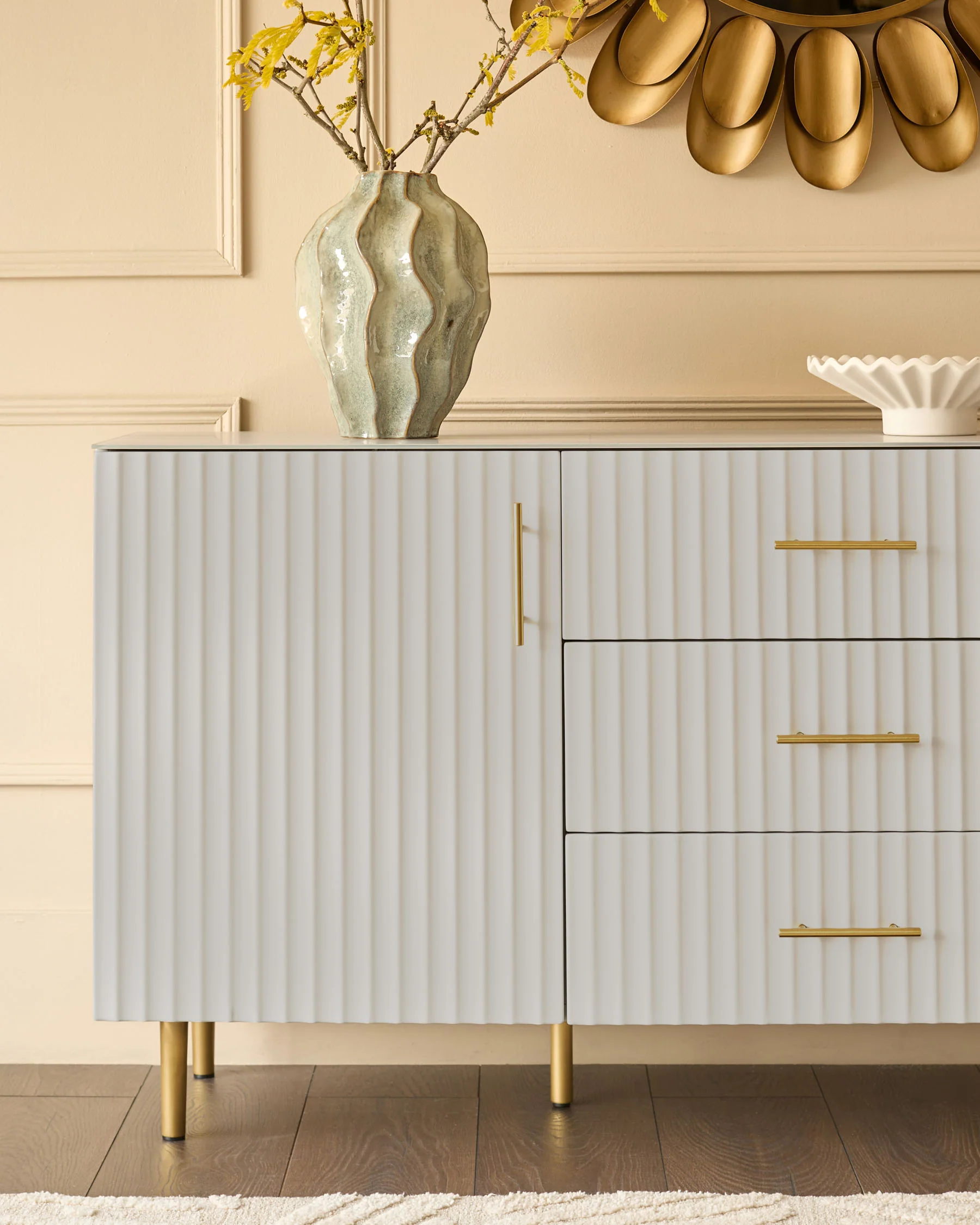 Albury light grey sideboard - Image 4
