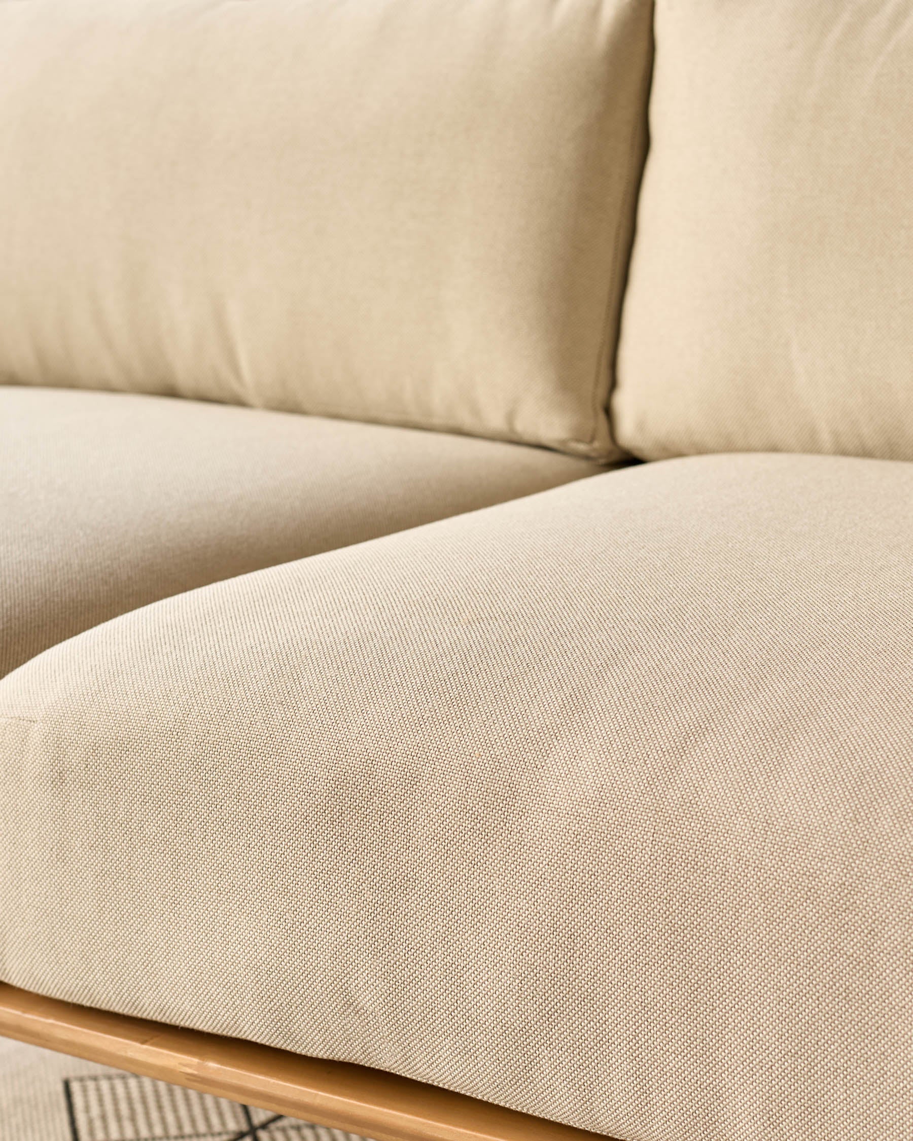 Alvaro natural garden left hand corner bench with coffee table set - Image 4
