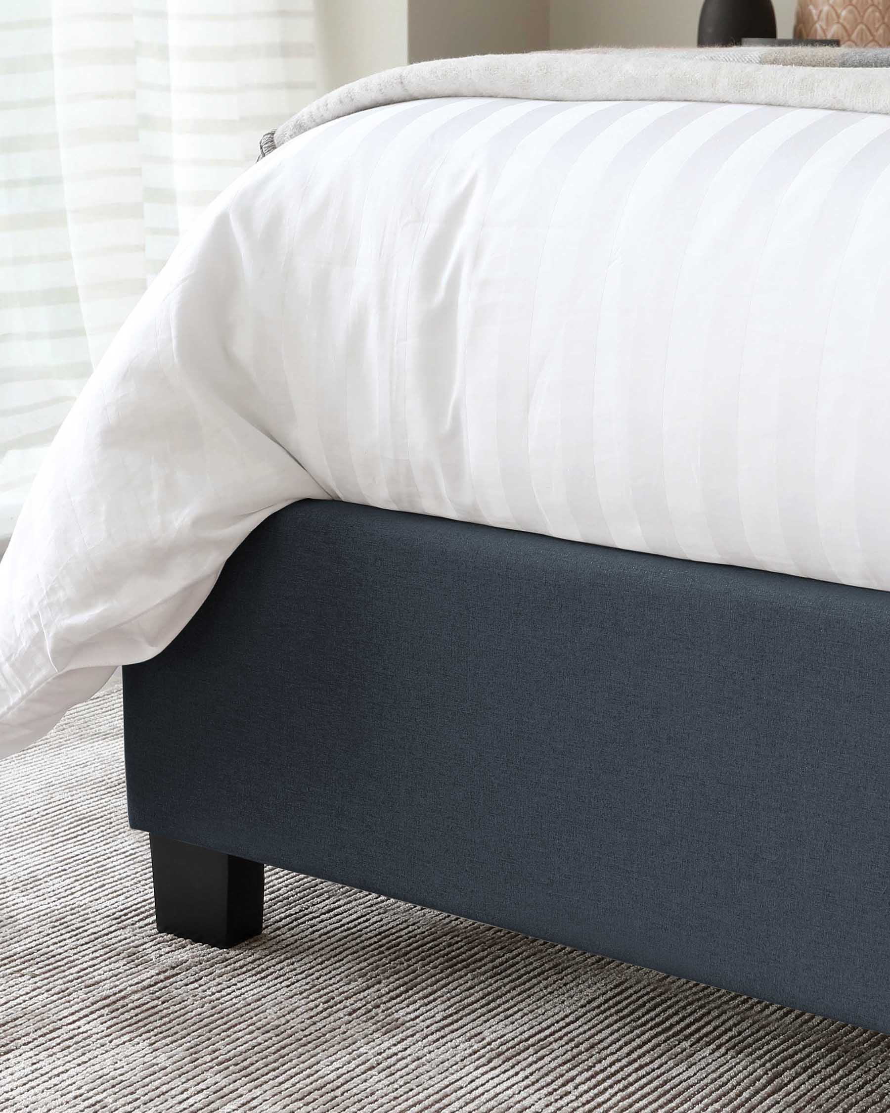 Amalfi Navy Fabric Double Ottoman Storage Bed - Image 7