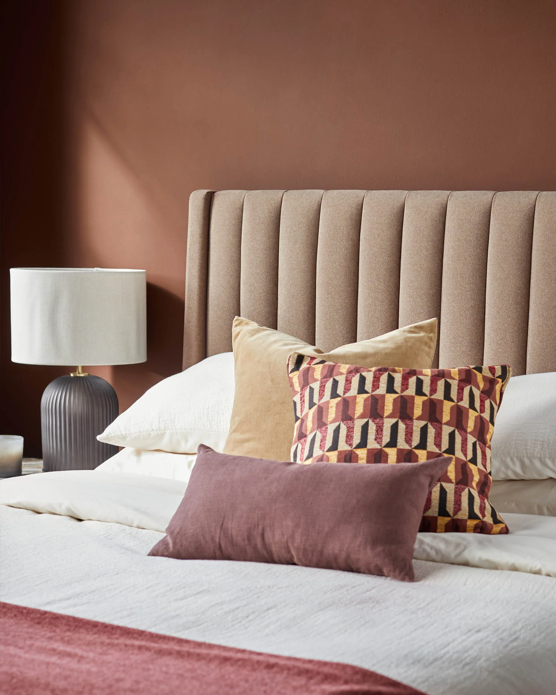 Amalfi mocha fabric double ottoman storage bed - Image 7