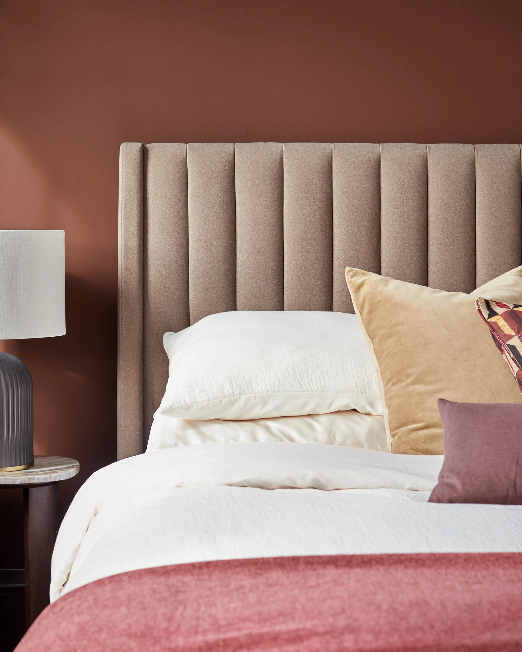 Amalfi mocha fabric double ottoman storage bed - Image 9
