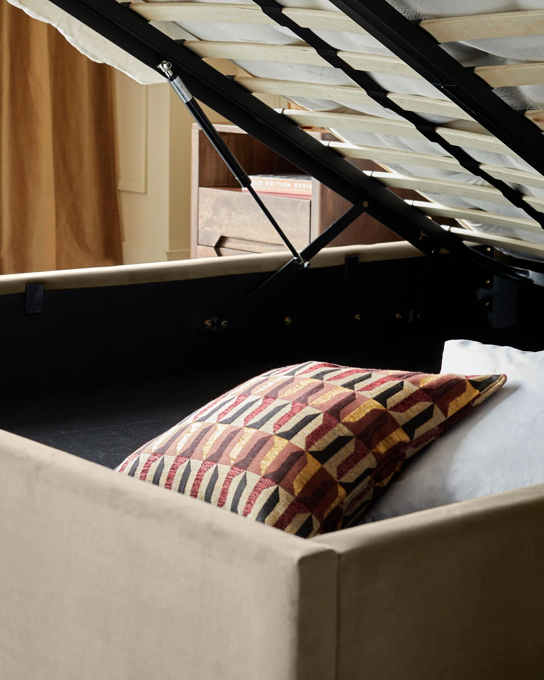 Amalfi Champagne Velvet Double Ottoman Storage Bed - Image 7