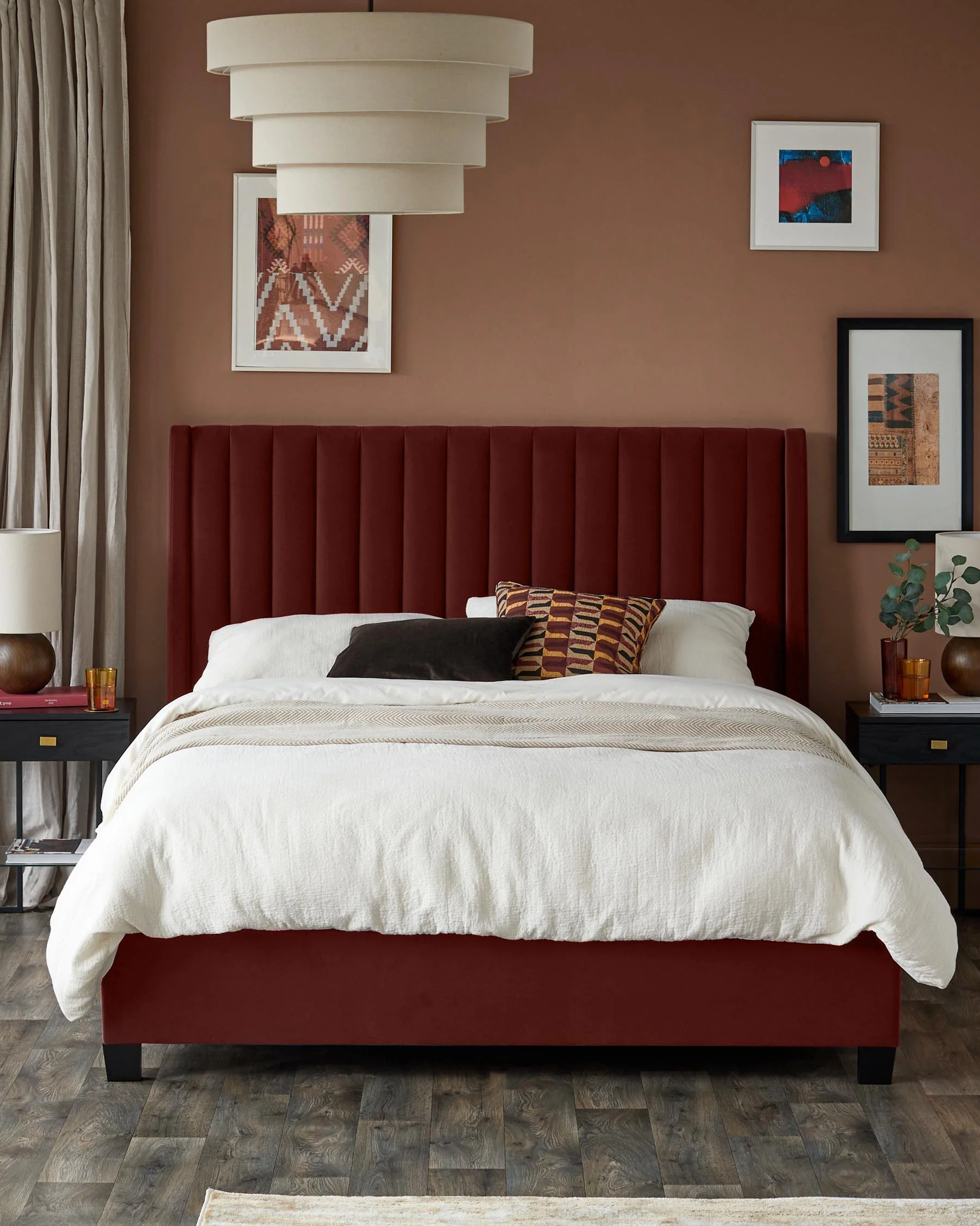 Amalfi toffee red velvet king size ottoman storage bed - Image 3
