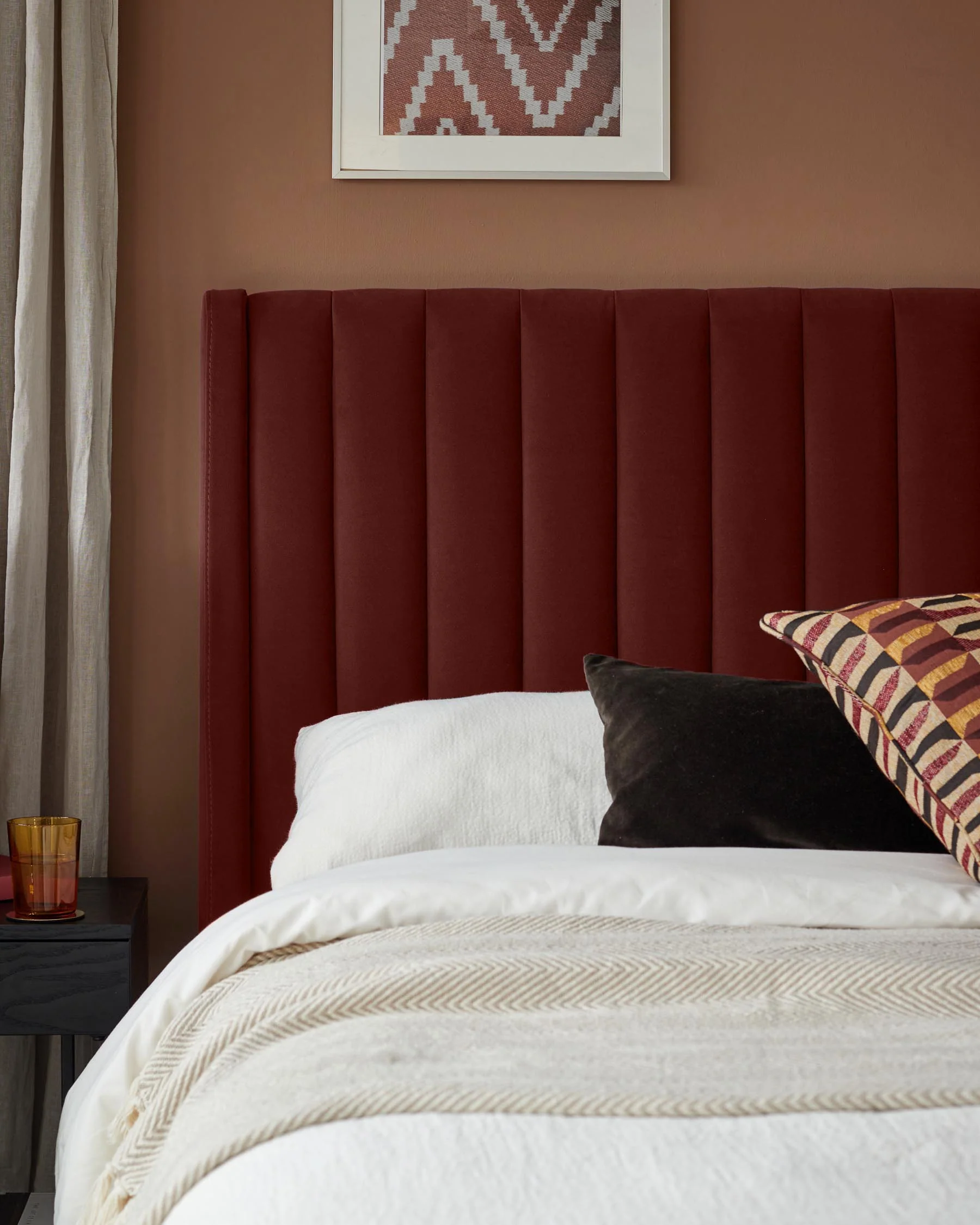 Amalfi toffee red velvet king size ottoman storage bed - Image 7