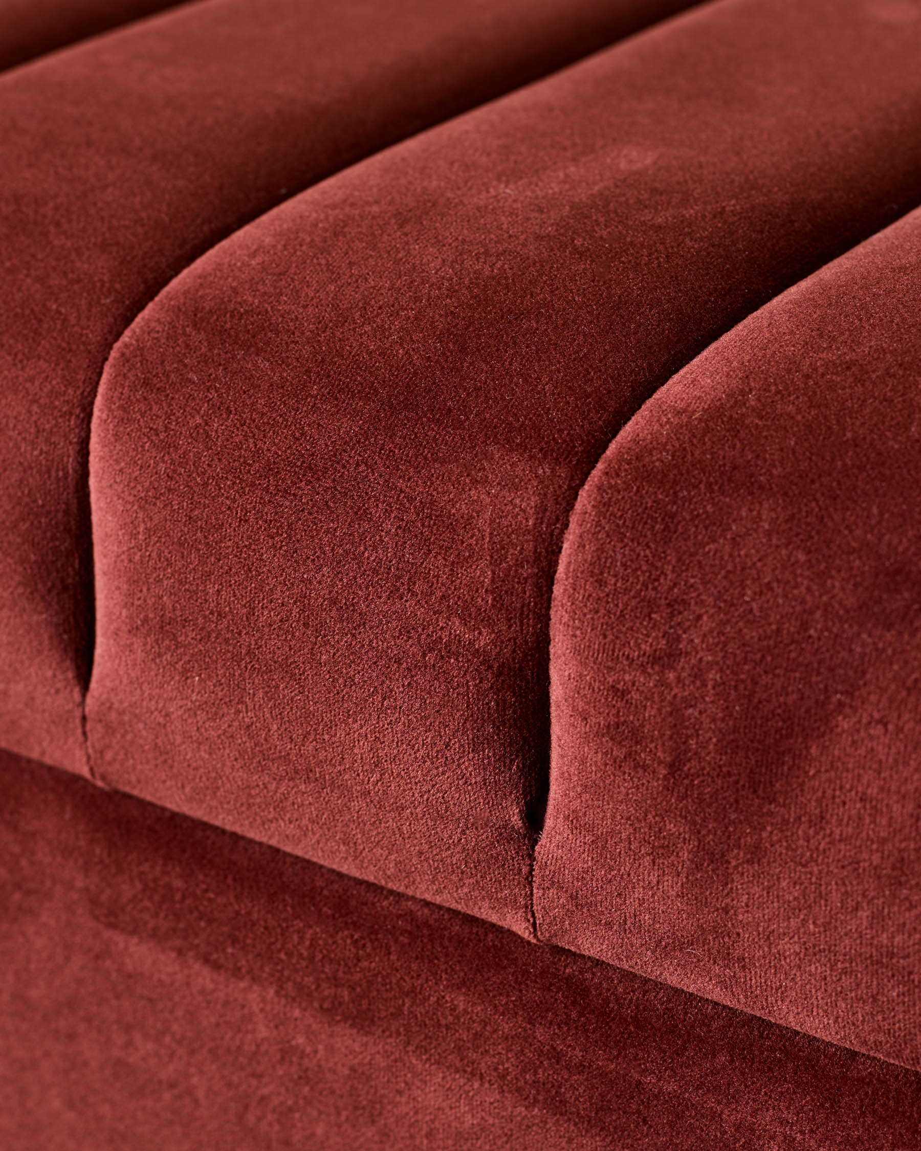 Amalfi toffee red velvet ottoman storage bench - Image 3