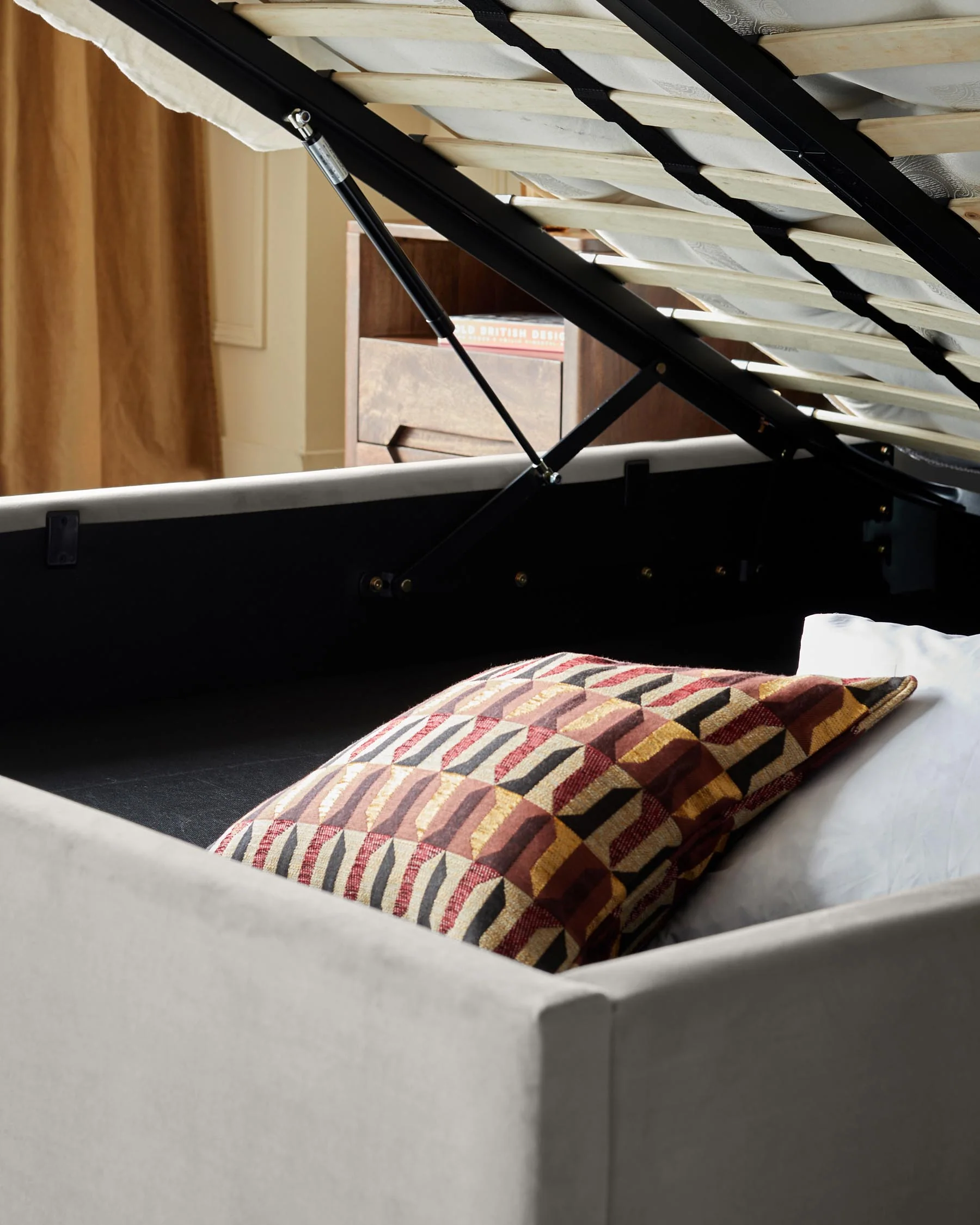 Amalfi Light Grey Velvet Super King Size Ottoman Storage Bed - Image 7