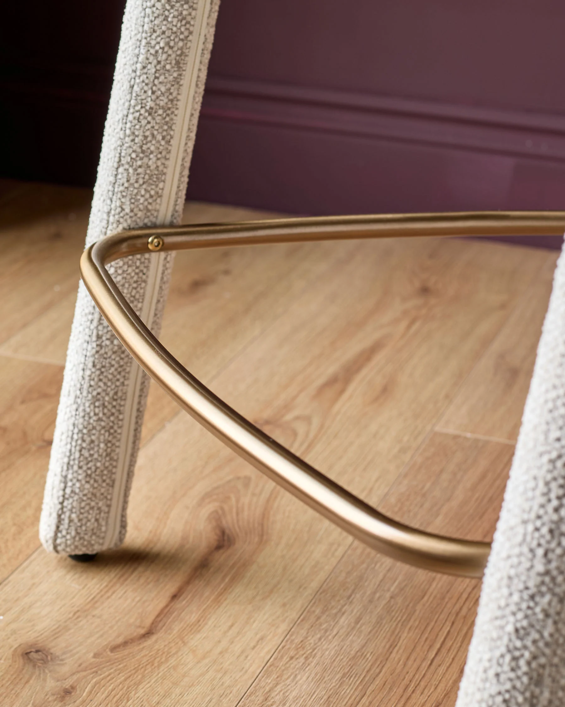 Anya natural chenille brushed bronze bar stool - Image 7