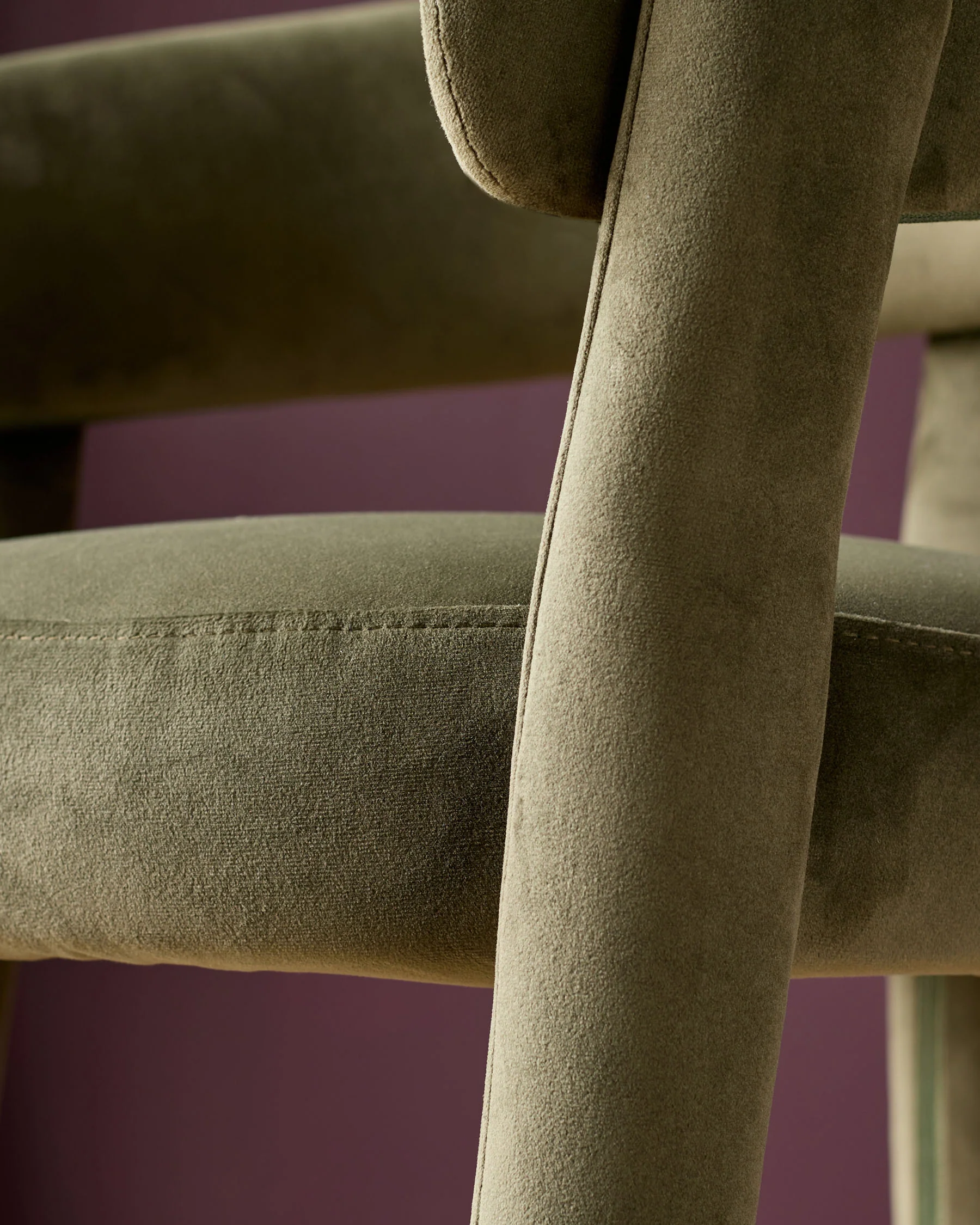 Anya olive green velvet brushed bronze bar stool - Image 8