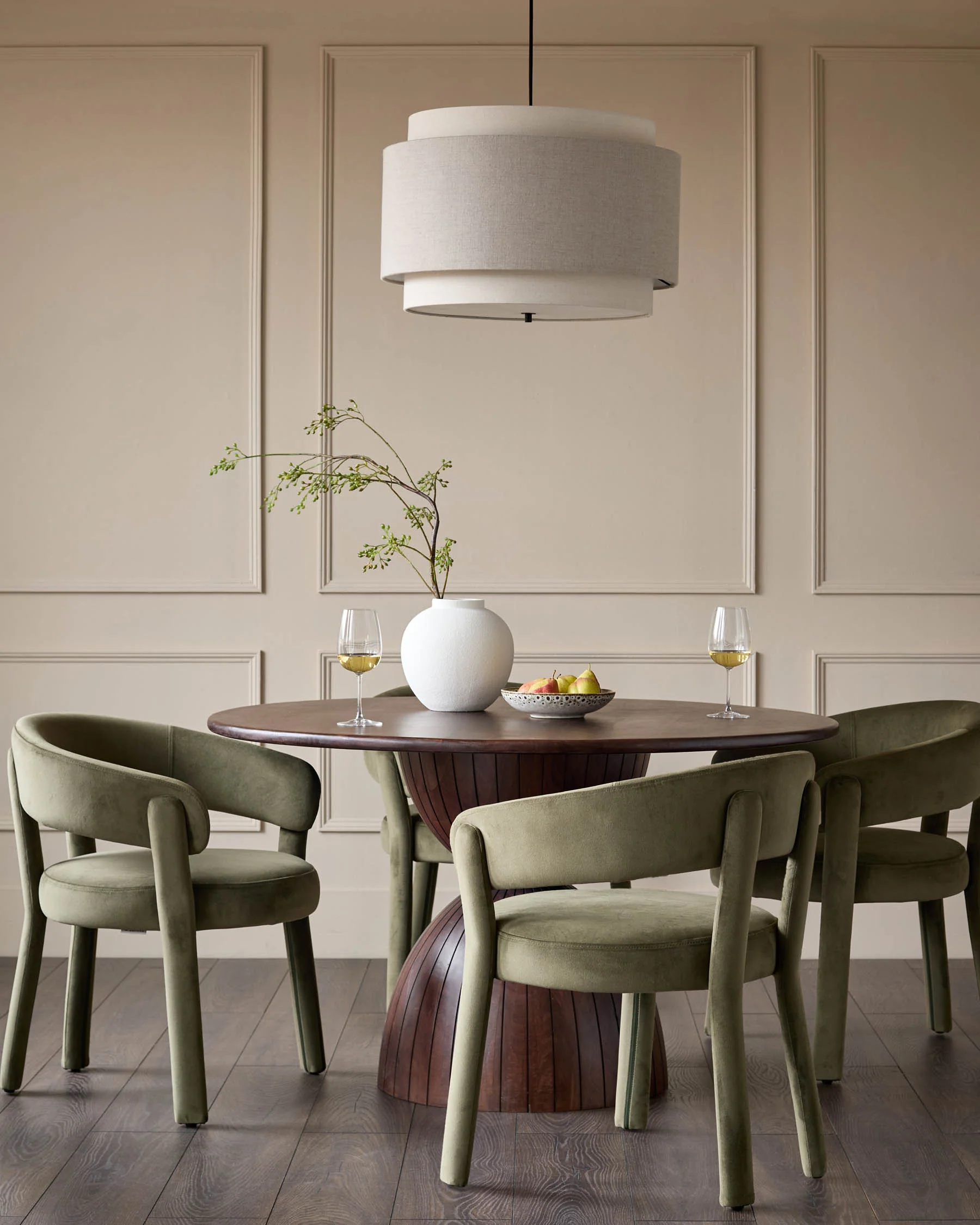 Anya olive green velvet dining chair - Image 4