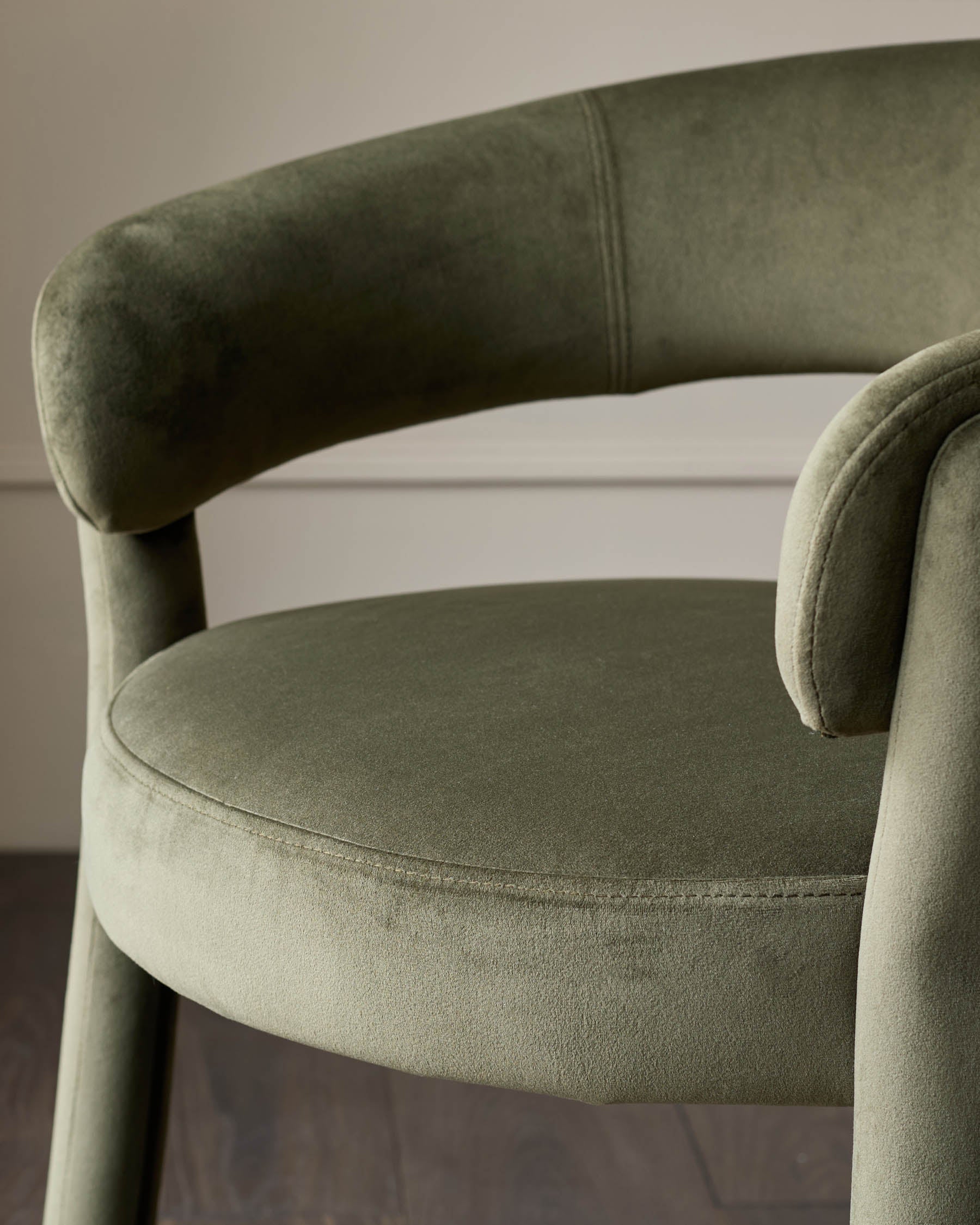 Anya olive green velvet dining chair - Image 5