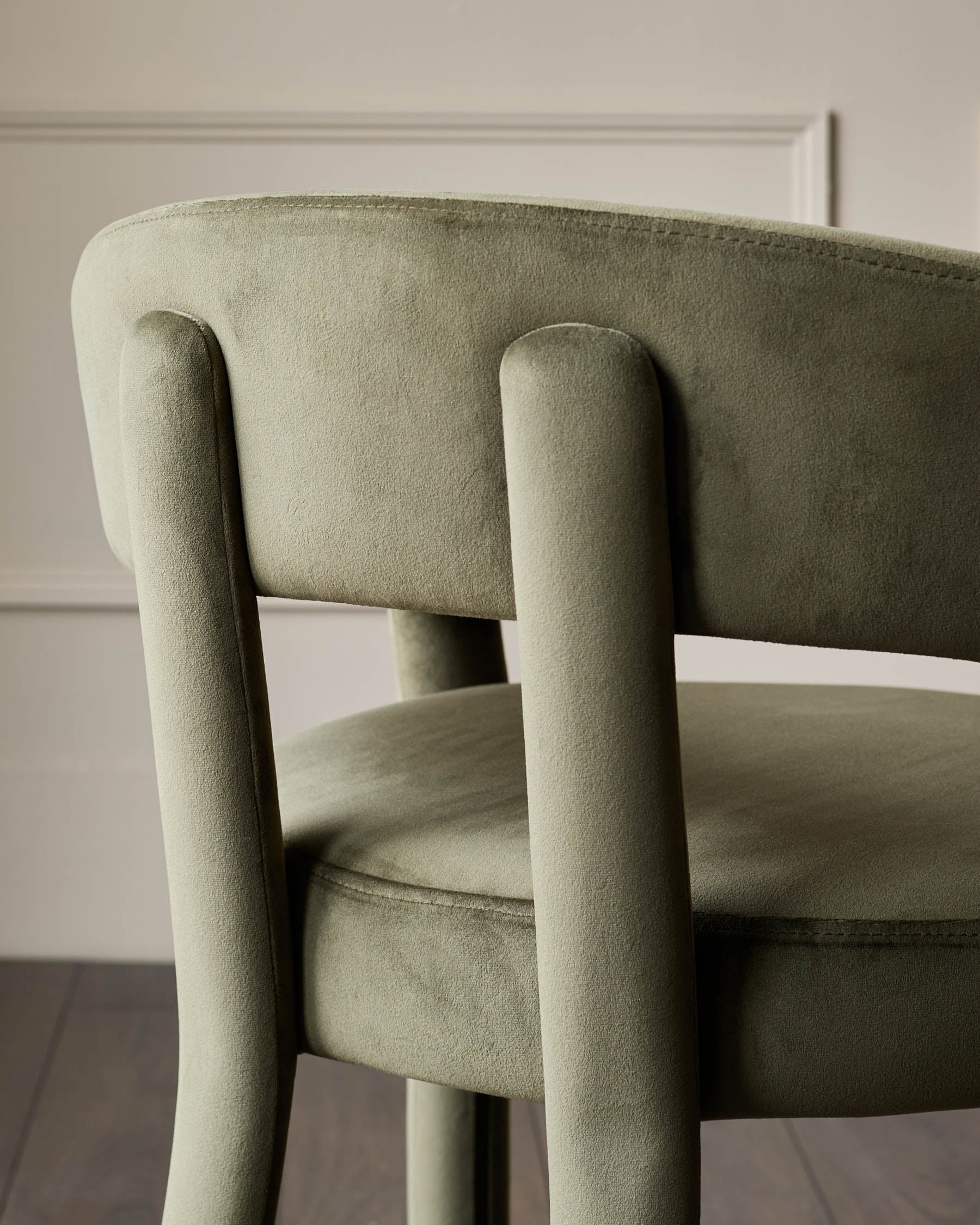 Anya olive green velvet dining chair - Image 6