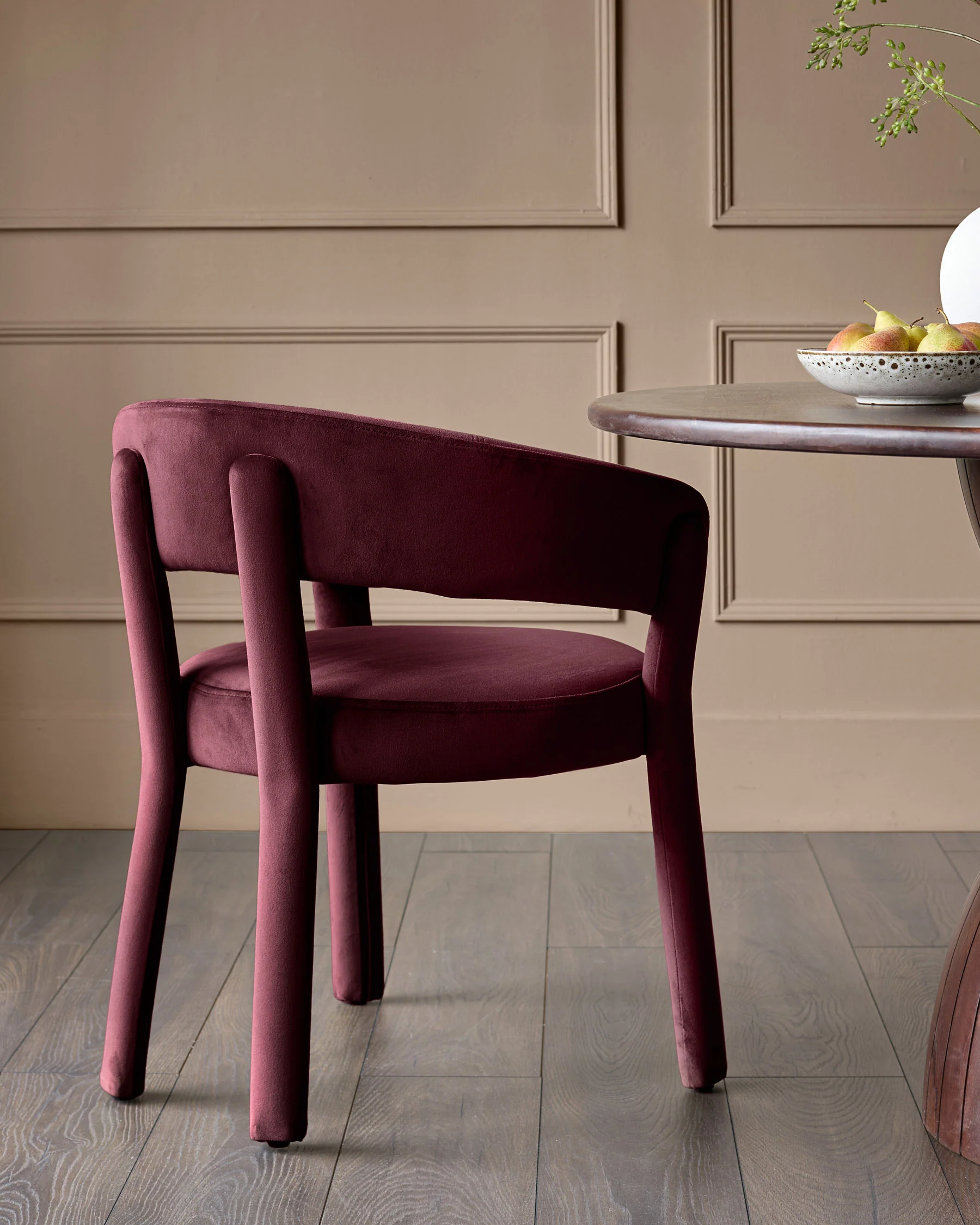 Anya plum velvet dining chair - Image 3