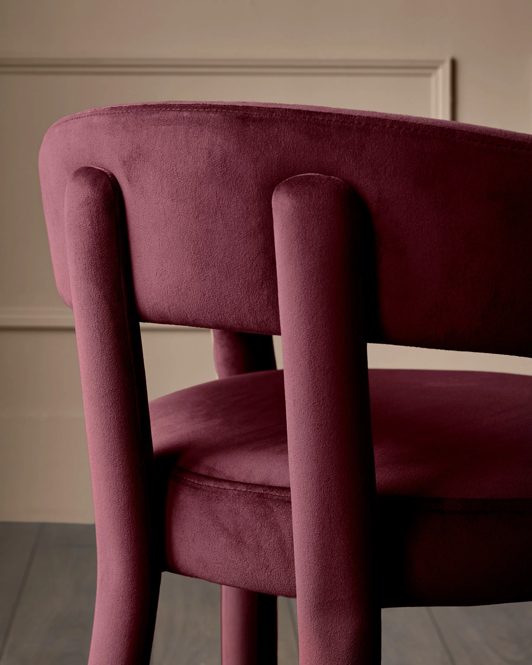 Anya plum velvet dining chair - Image 8