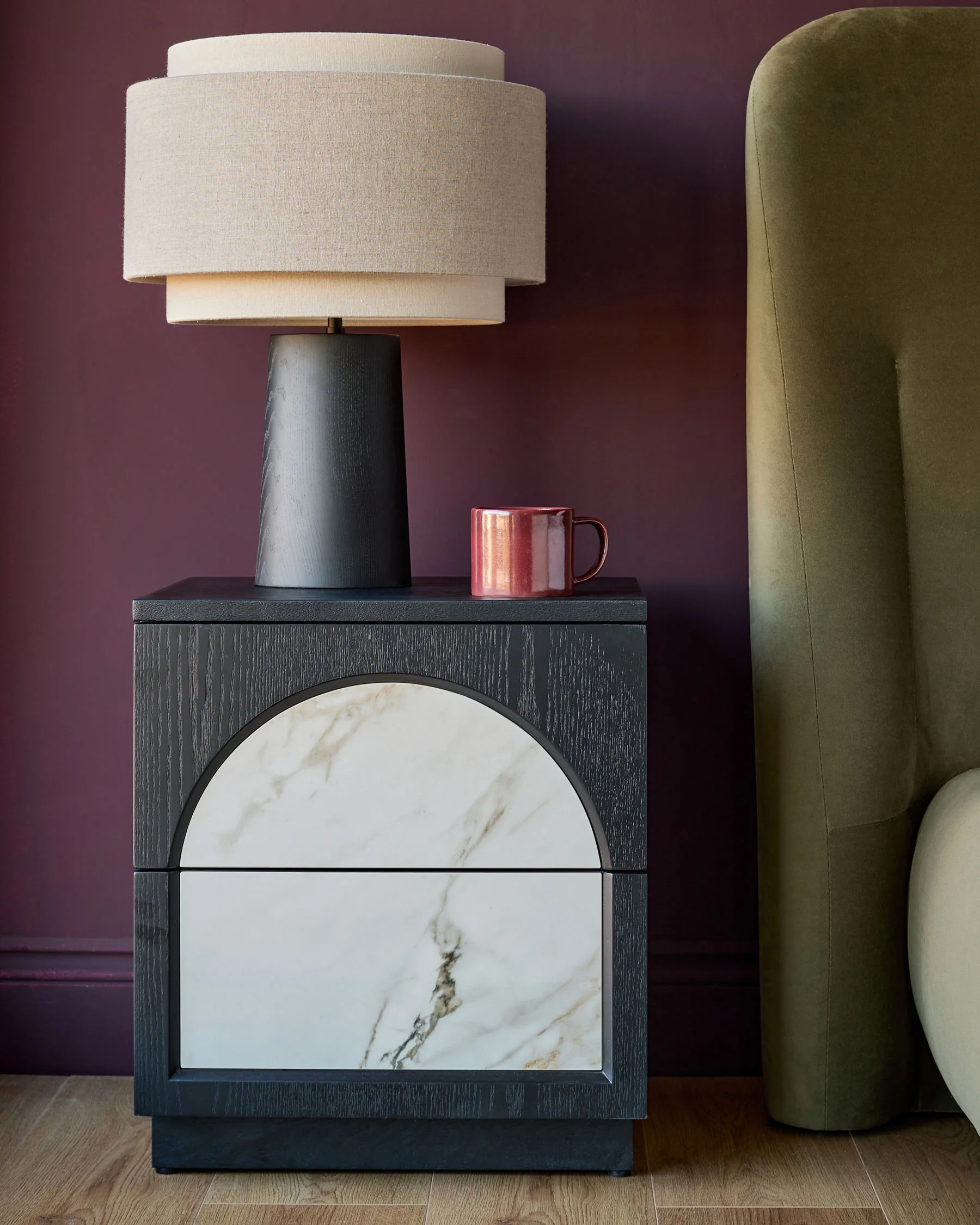 Archie natural ceramic bedside table