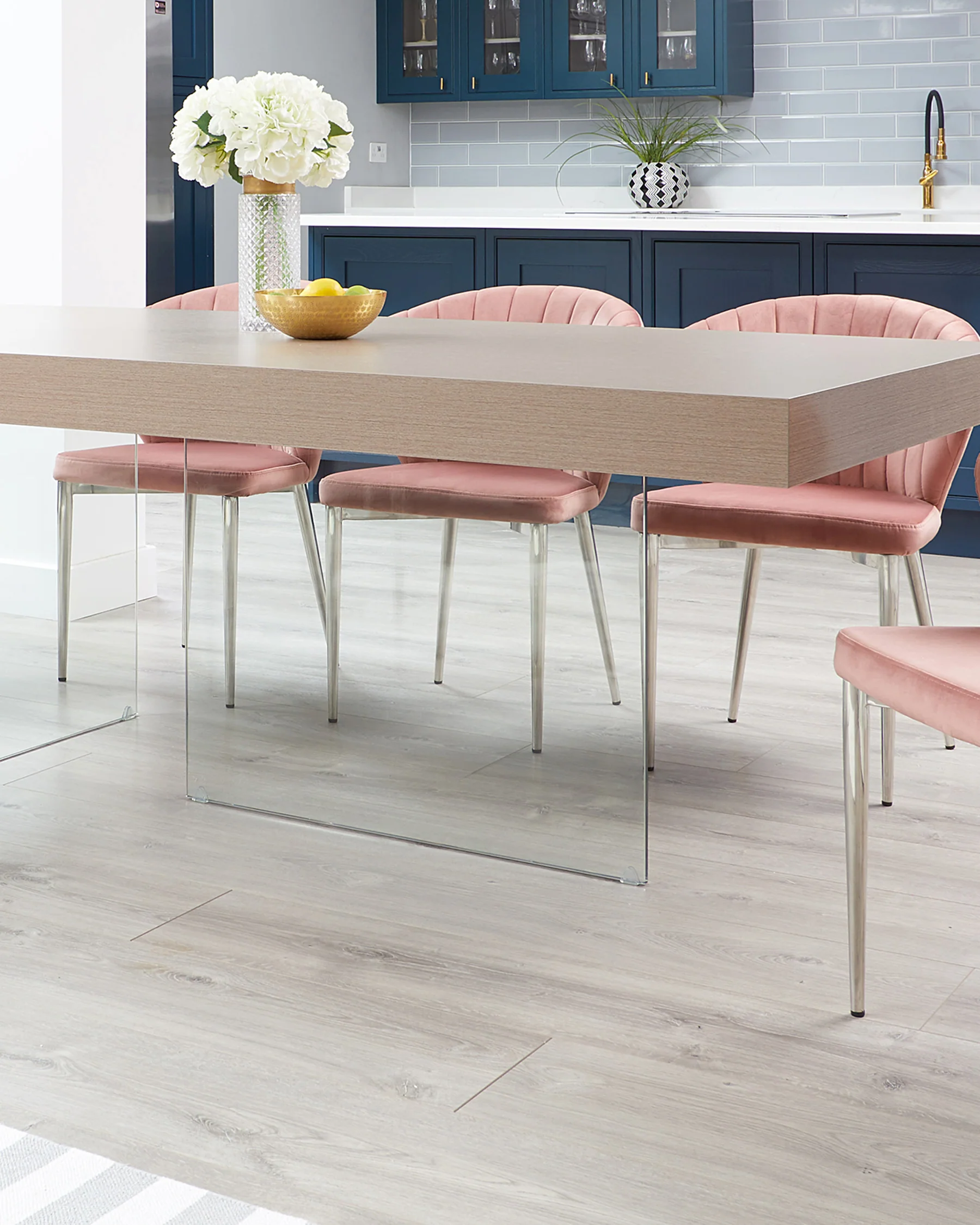 Aria Grey Oak And Glass 8 Seater Dining Table - Image 4