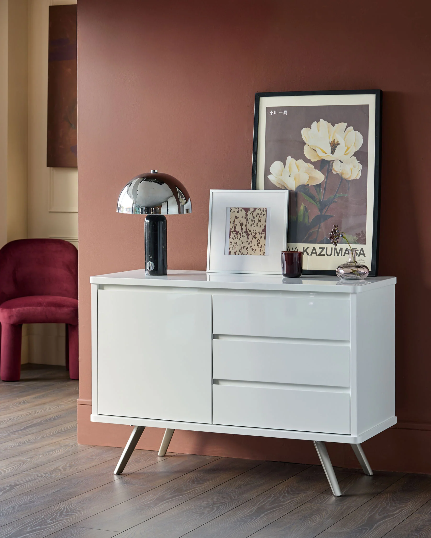 Assi Compact White Gloss Sideboard