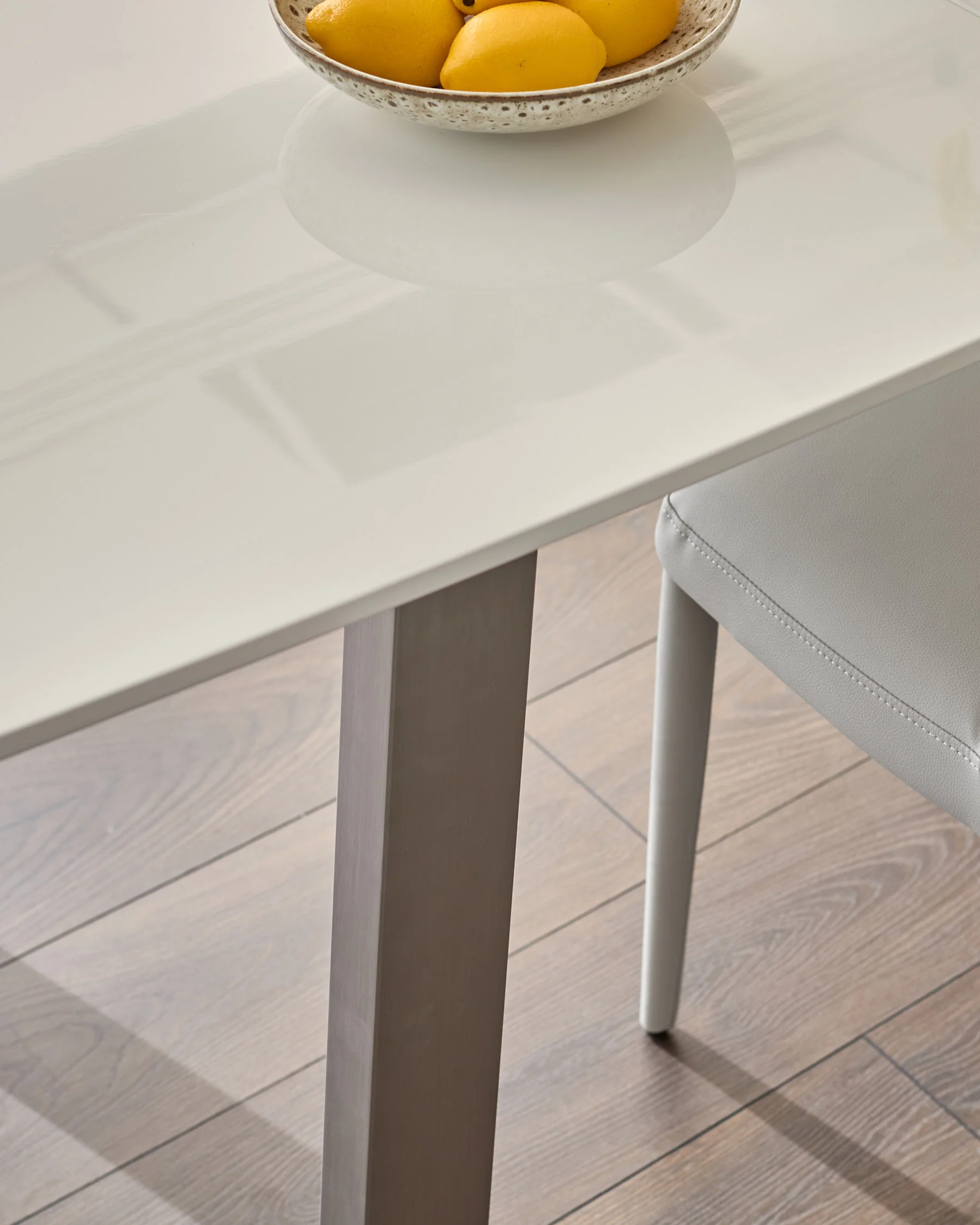 Assi White Gloss Extending 6 to 8 Seater Dining Table - Image 11