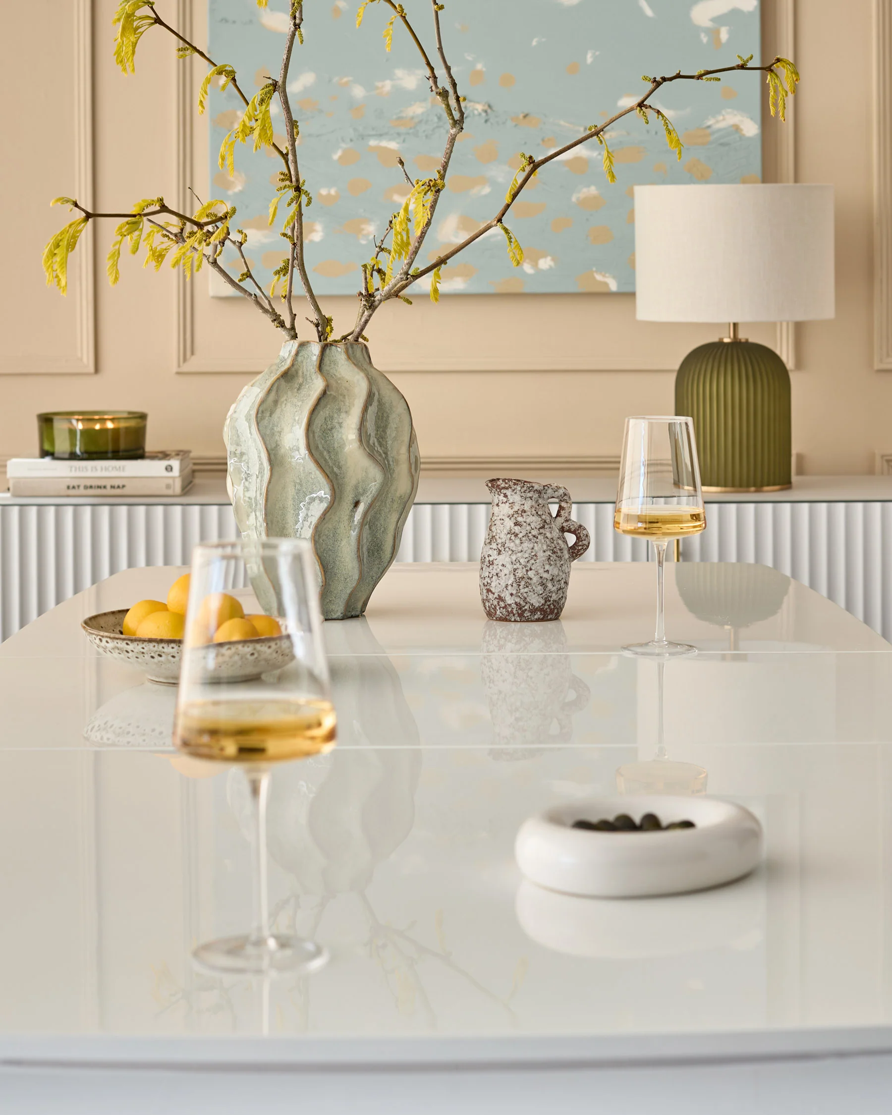 Assi White Gloss Extending 6 to 8 Seater Dining Table - Image 6