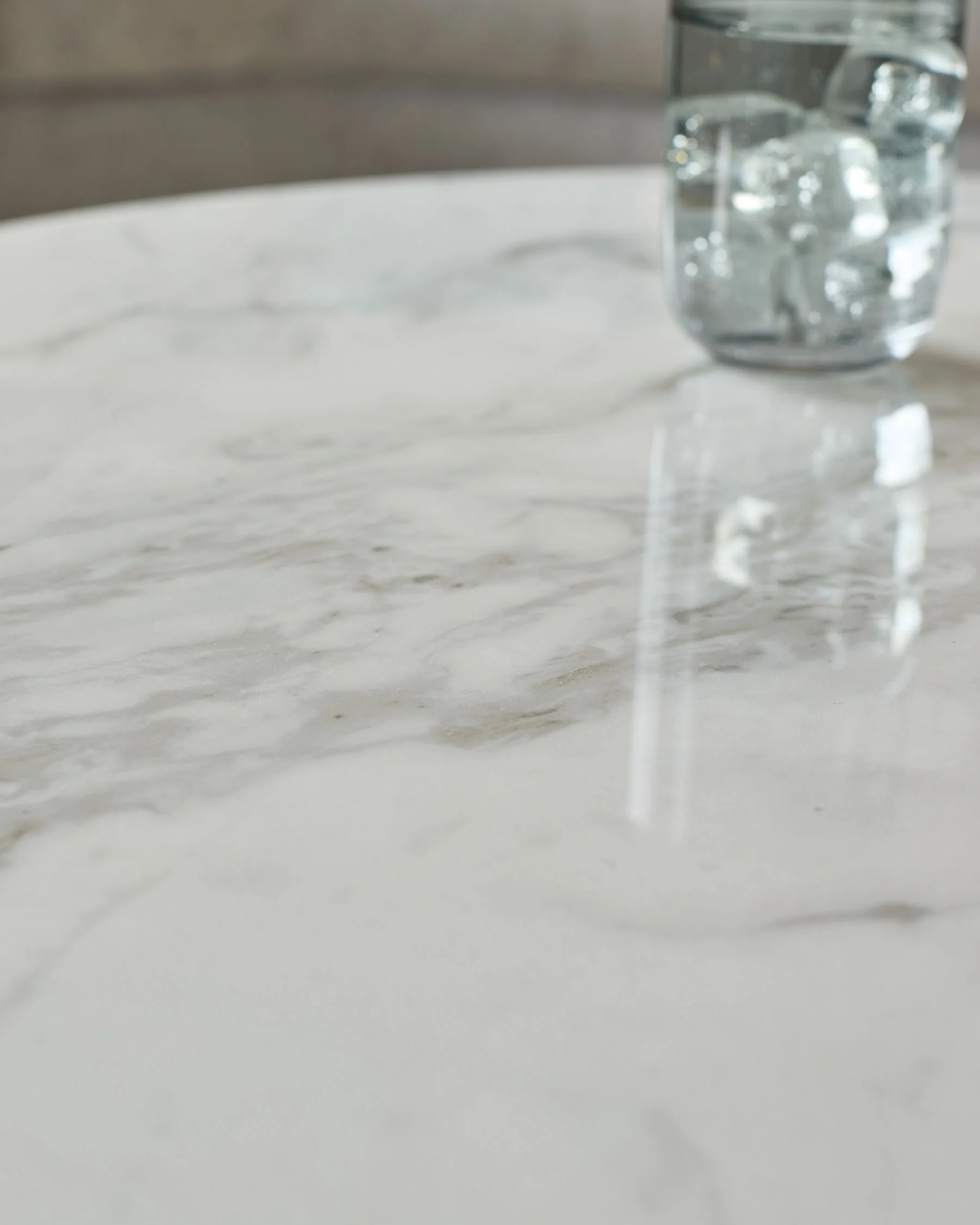 Aurora Marbled Ceramic and Dark Oak Round Coffee Table - Image 6