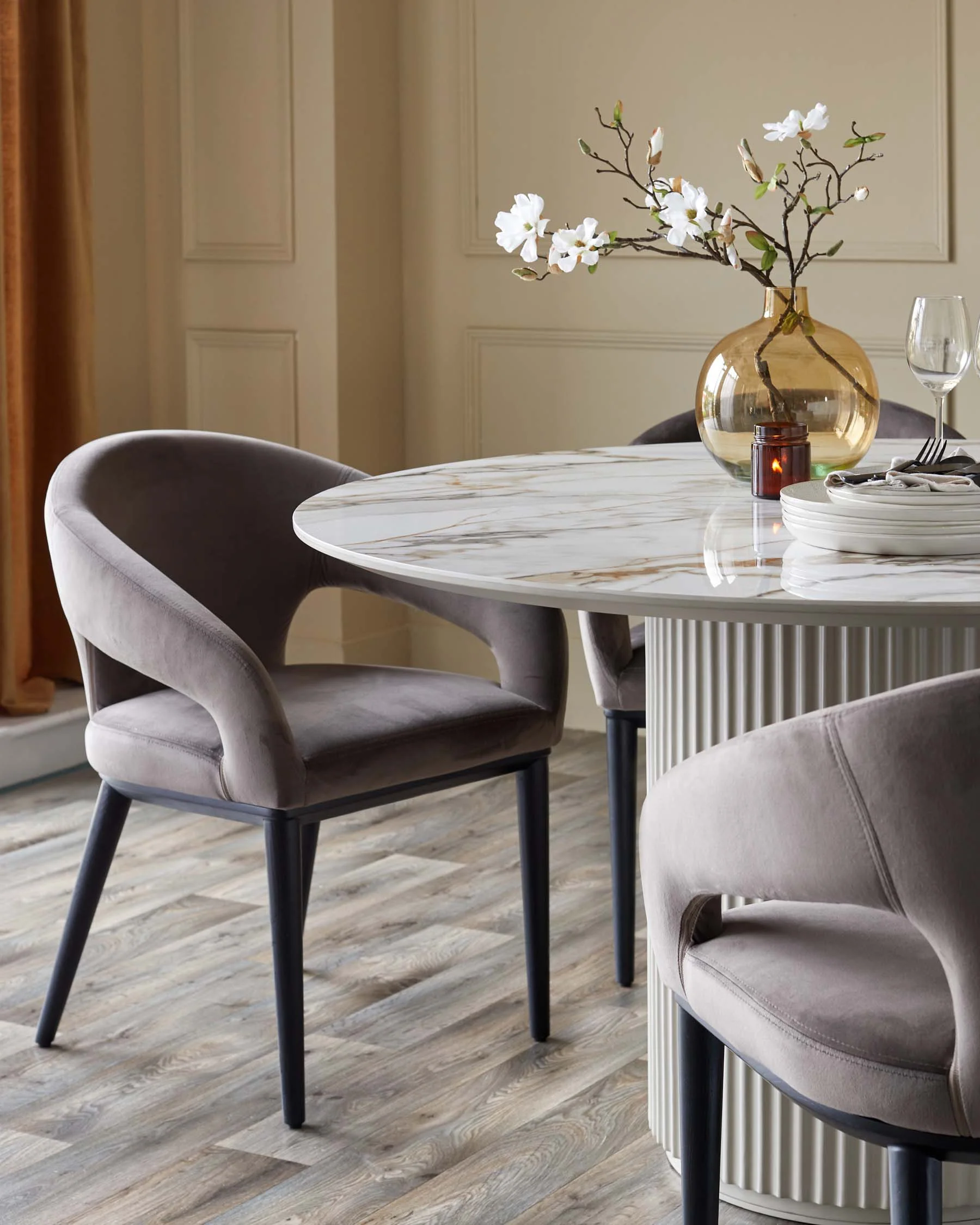 Austin natural ceramic 6 seater dining table - Image 6