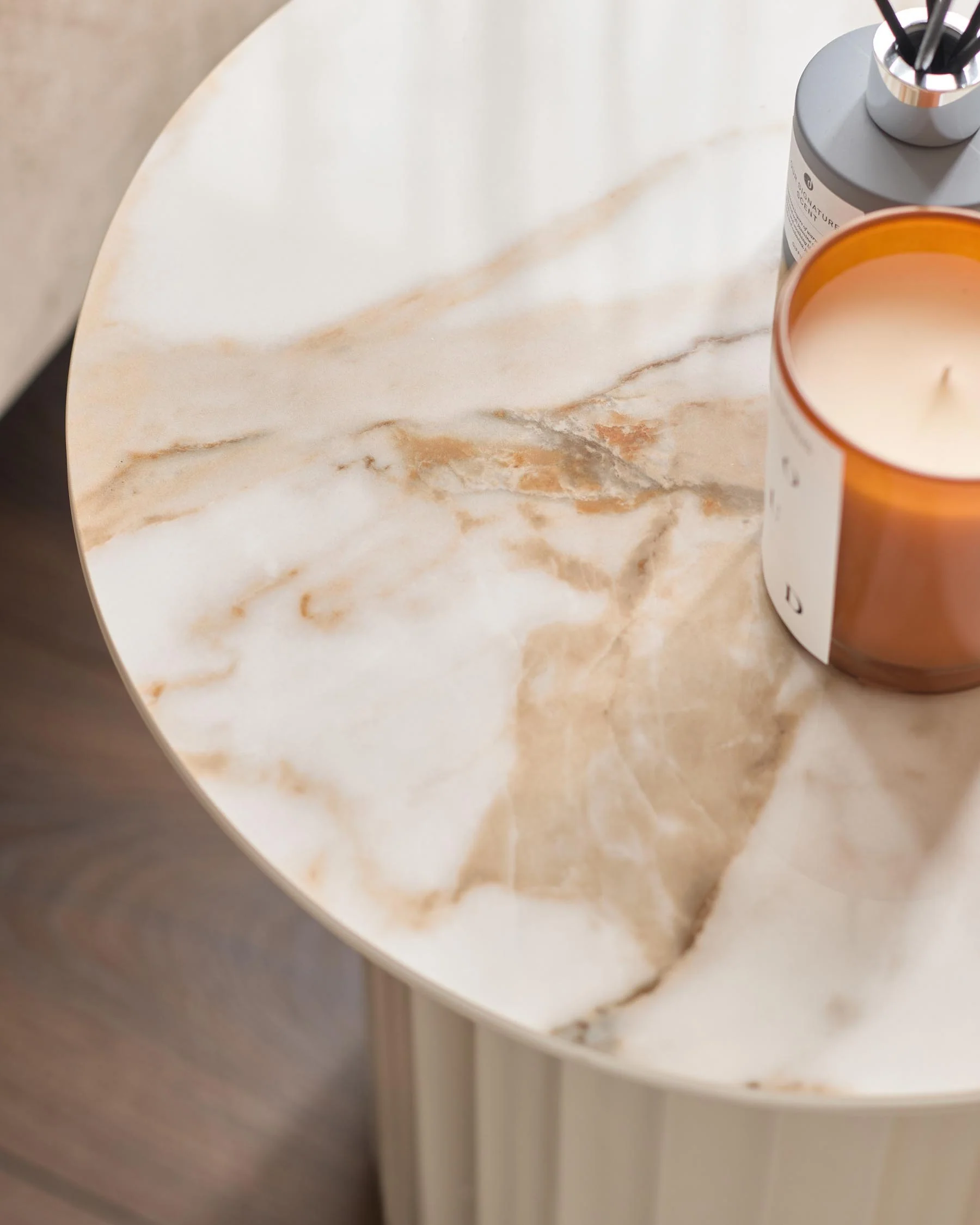 Austin natural ceramic coffee table and Austin natural ceramic side table set - Image 4