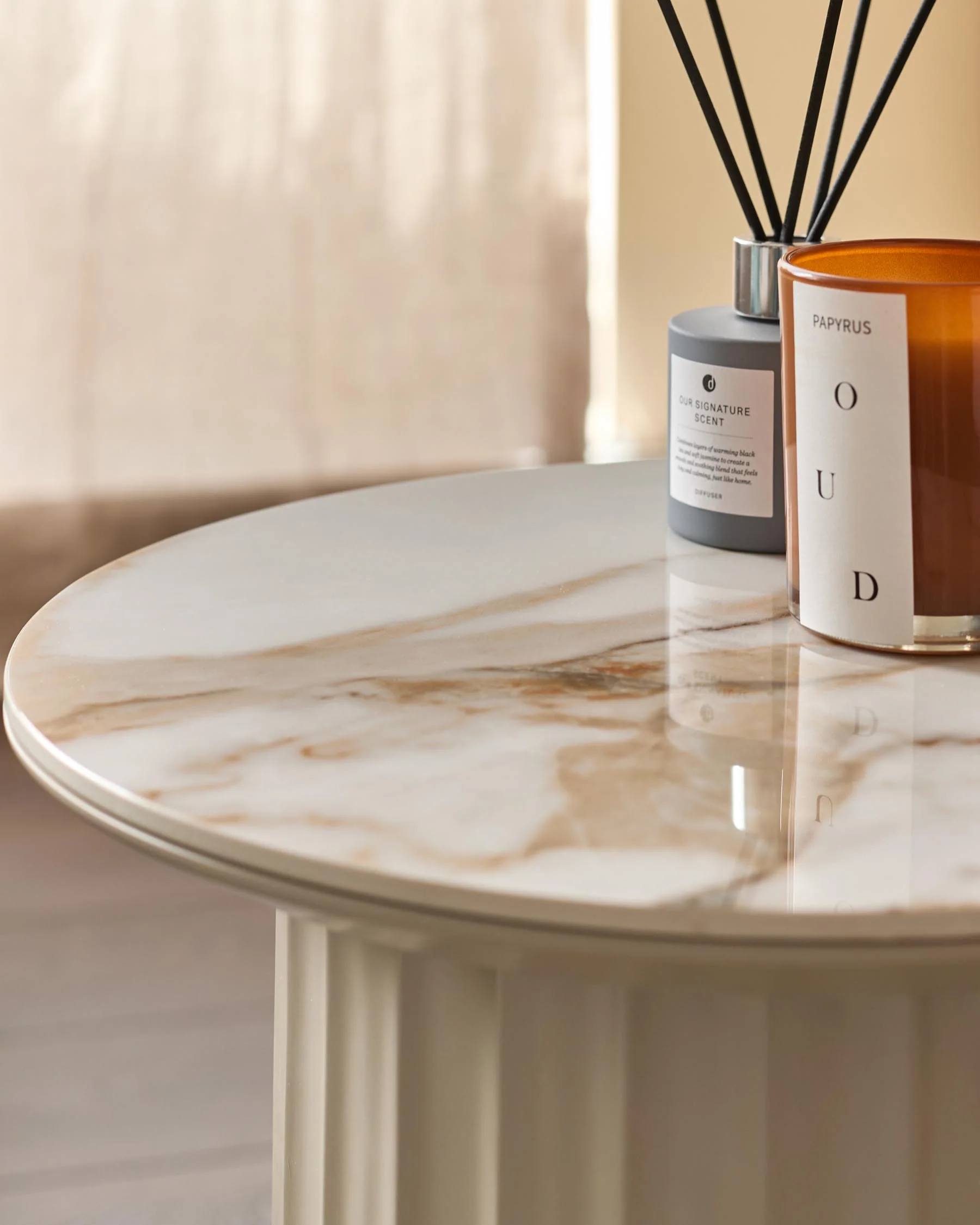 Austin natural ceramic coffee table and Austin natural ceramic side table set - Image 5