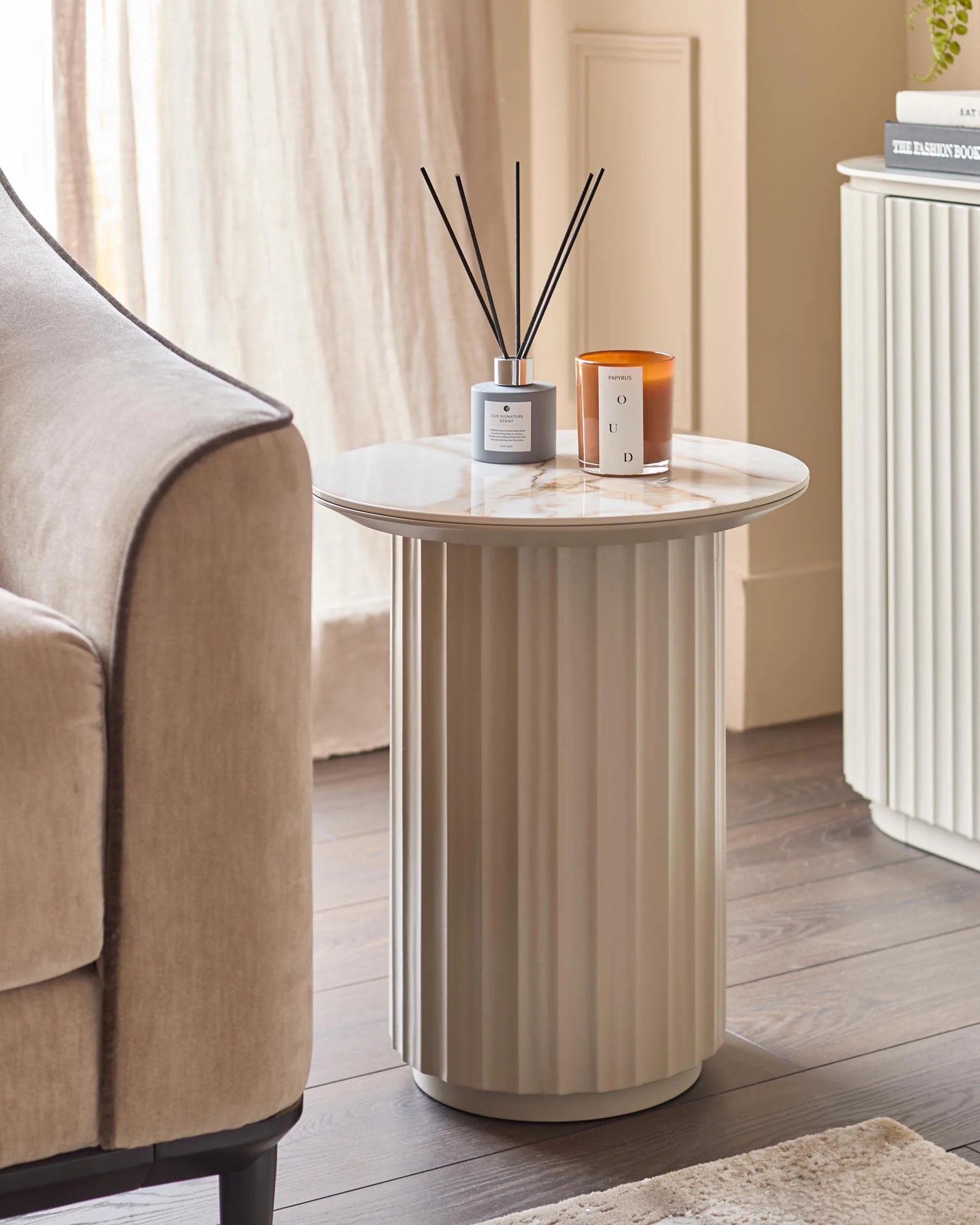 Austin natural ceramic side table
