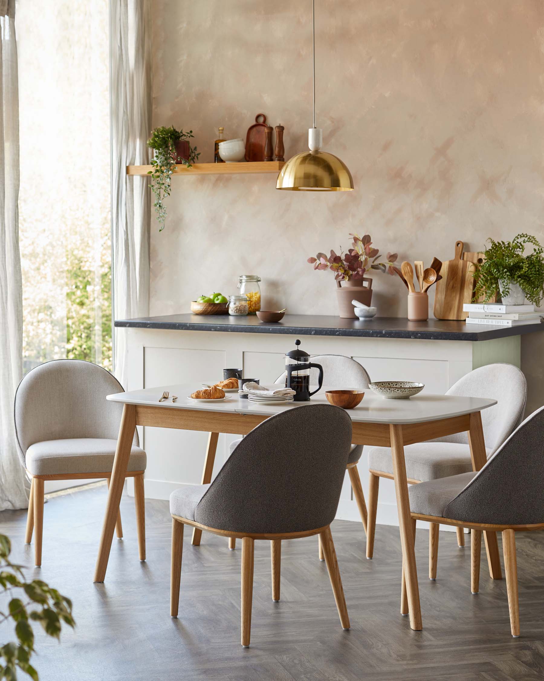 Aver White And Oak Extending 6 To 8 Seater Dining Table - Image 3