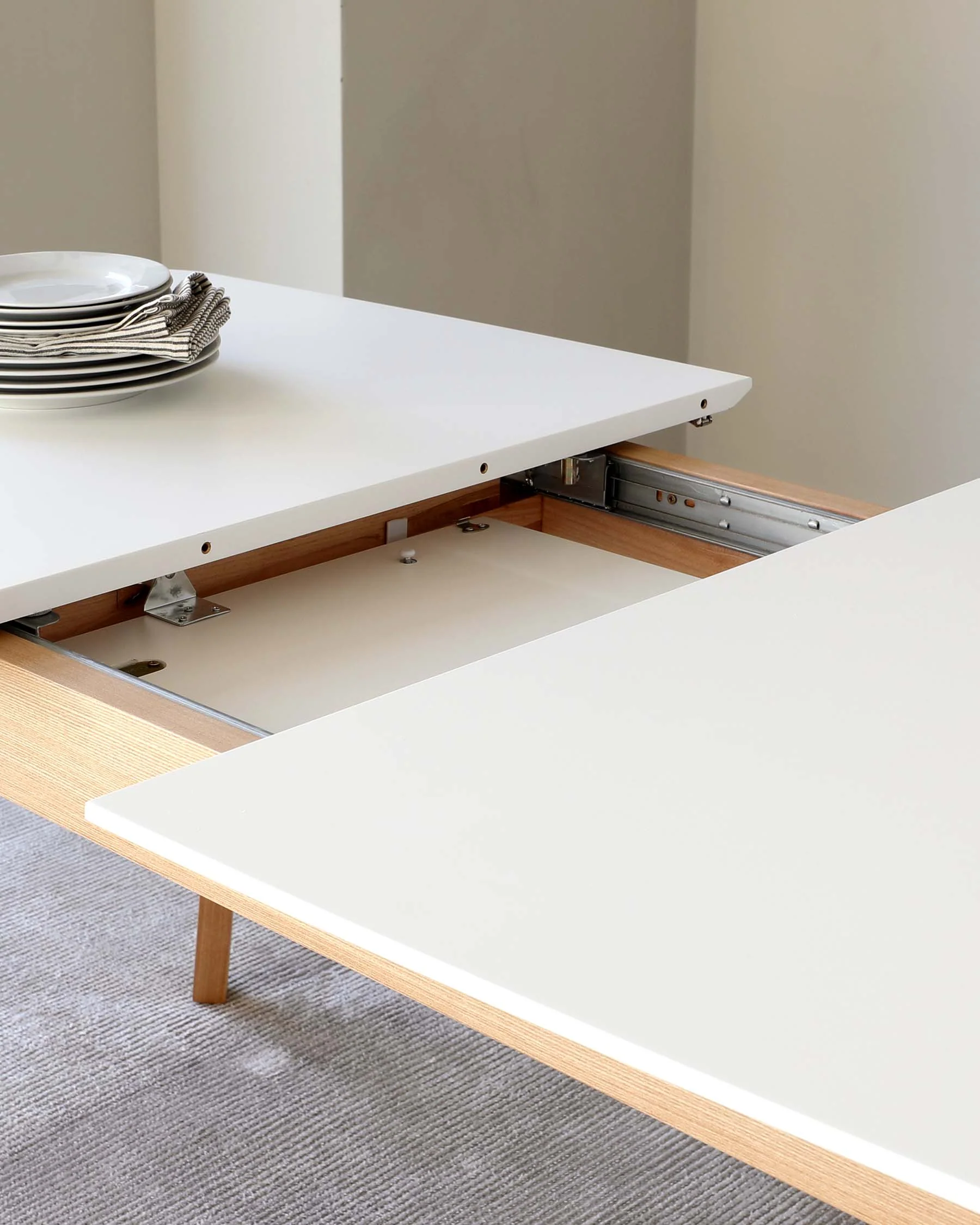 Aver White And Oak Extending 6 To 8 Seater Dining Table - Image 6