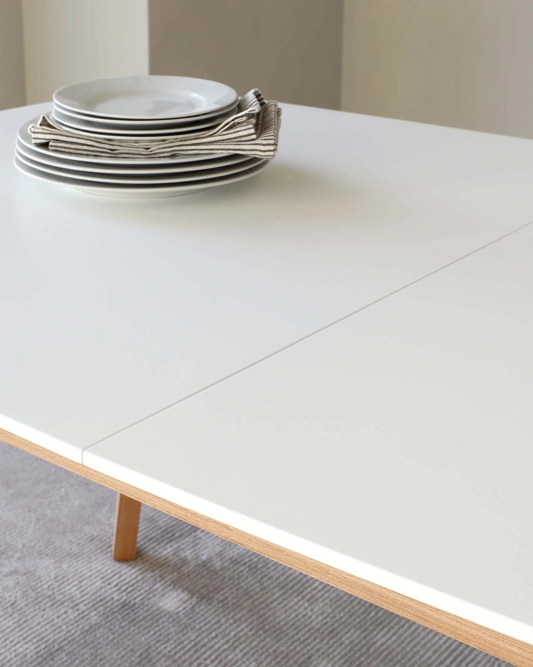 Aver White And Oak Extending 6 To 8 Seater Dining Table - Image 7