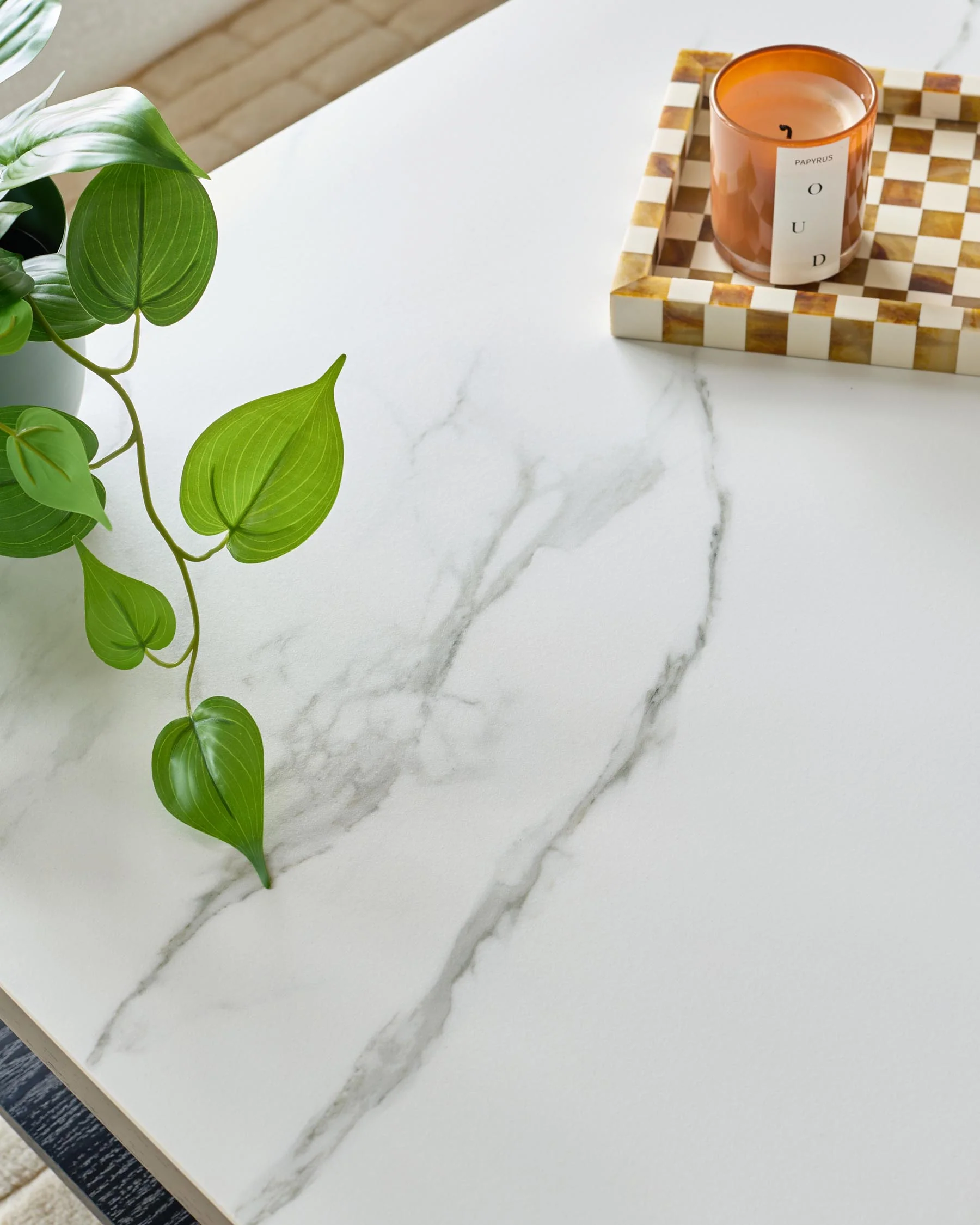 Banks White Marbled Ceramic With Black Wood Coffee Table - Image 5