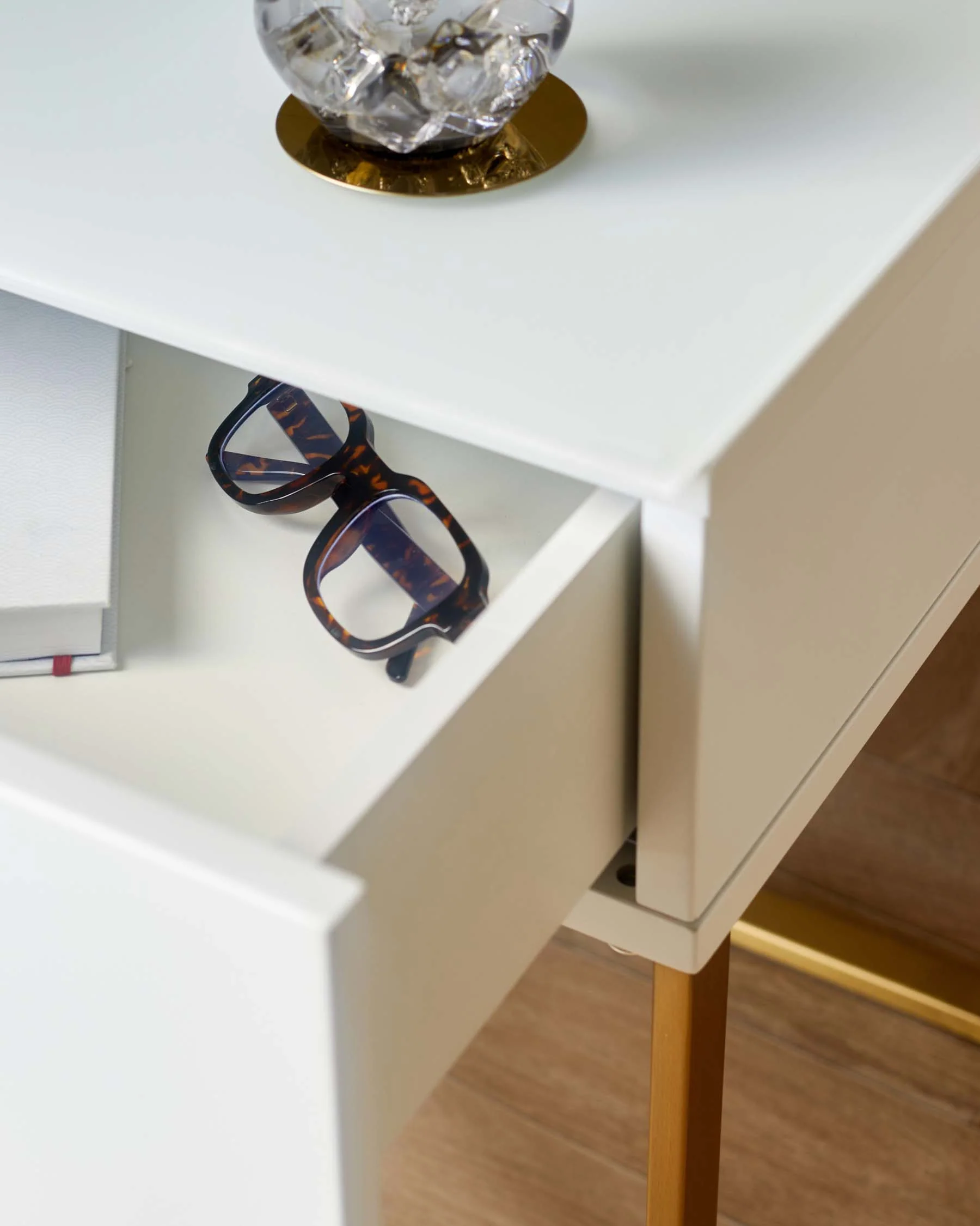 Benton Single Drawer White Bedside Table - Image 3