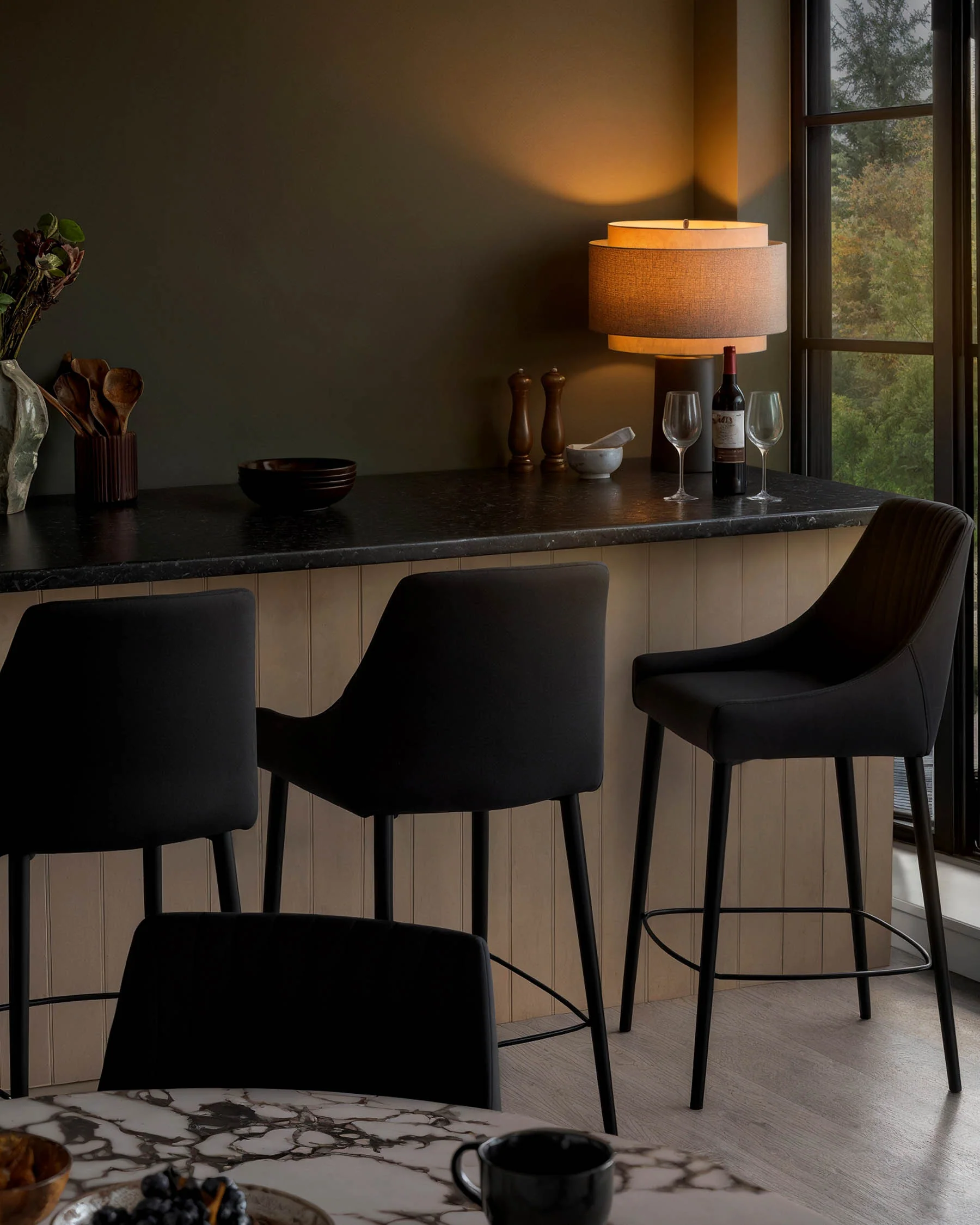 Blakely black faux leather bar stool - Image 4