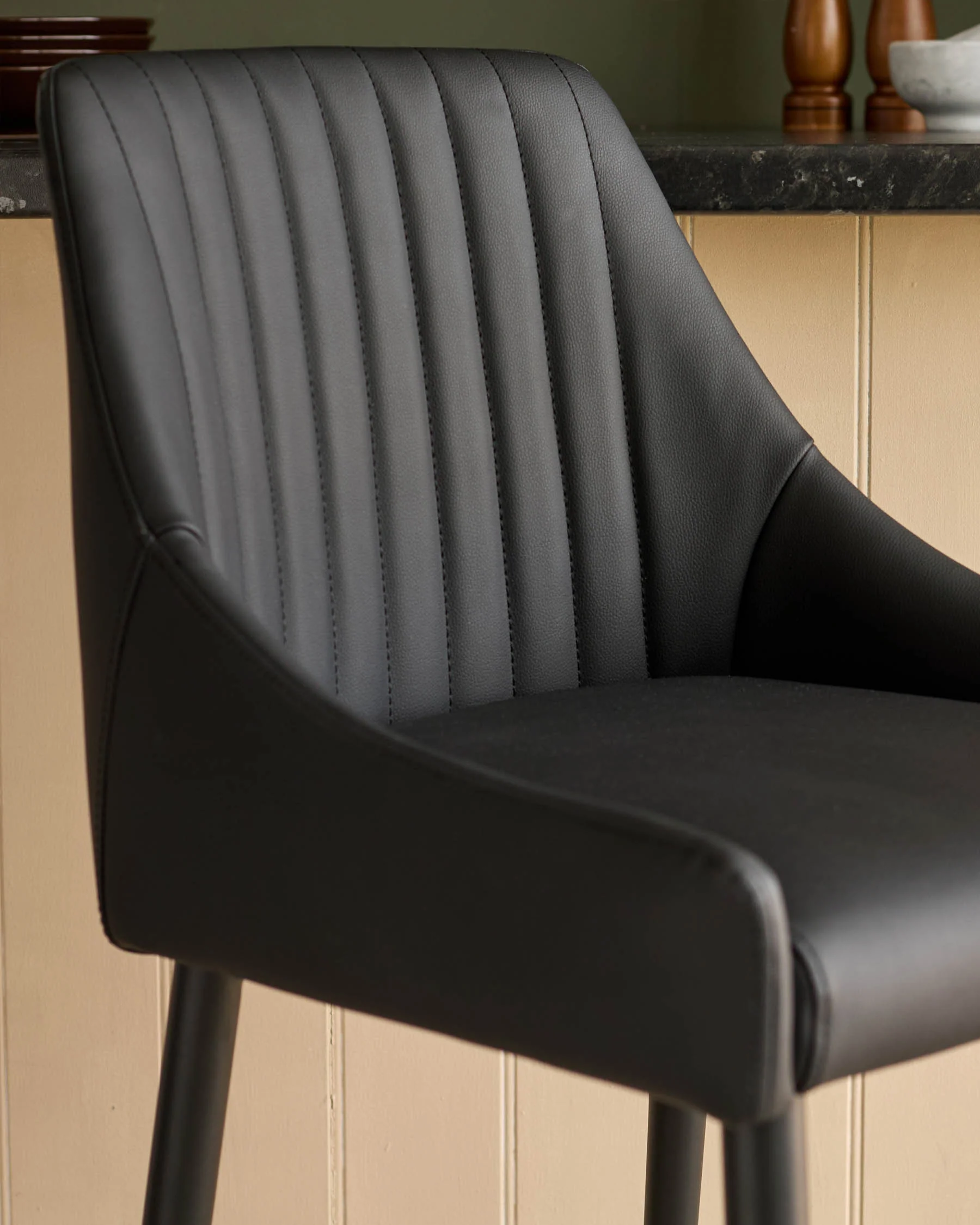 Blakely black faux leather bar stool - Image 8