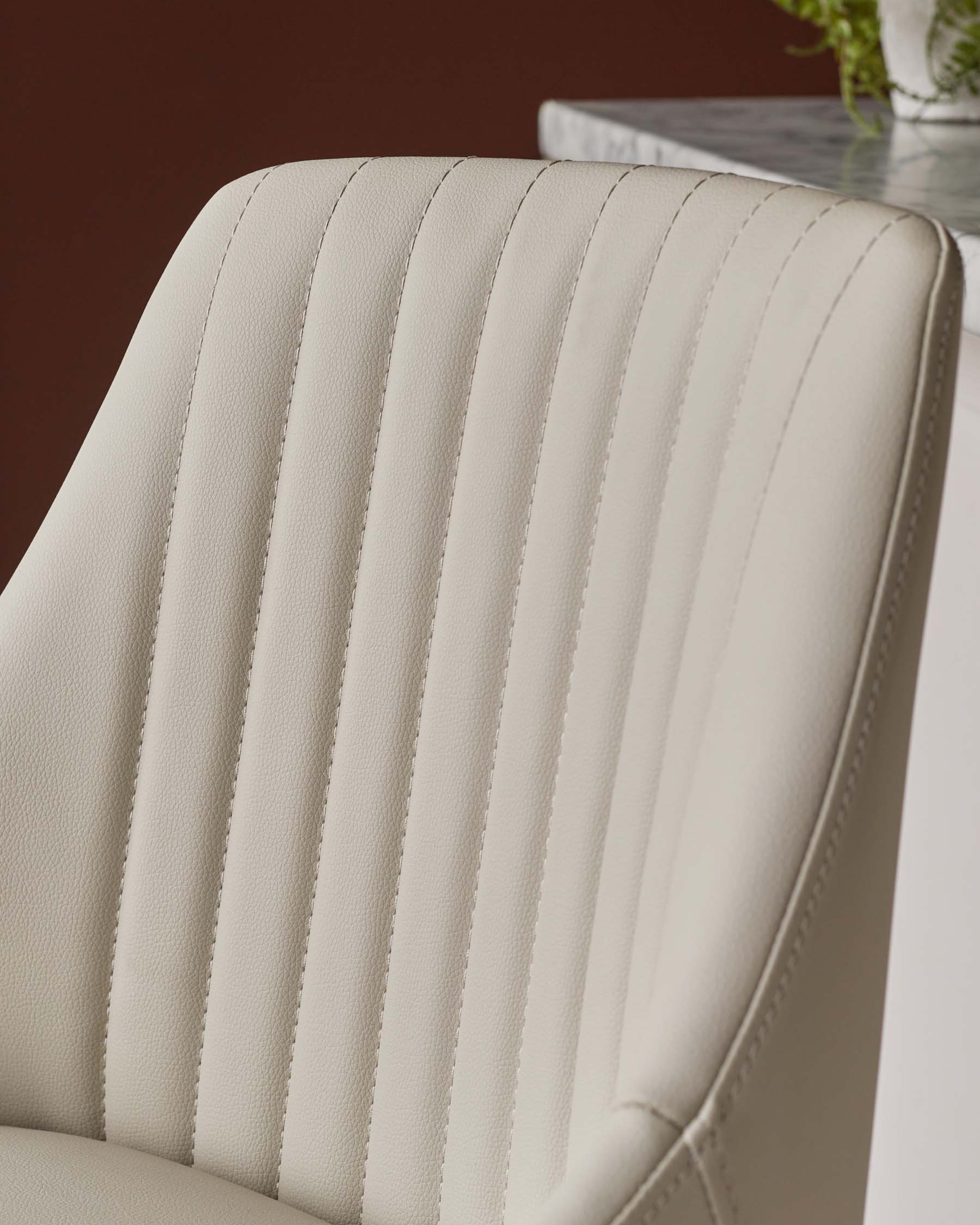 Blakely light grey faux leather bar stool - Image 4