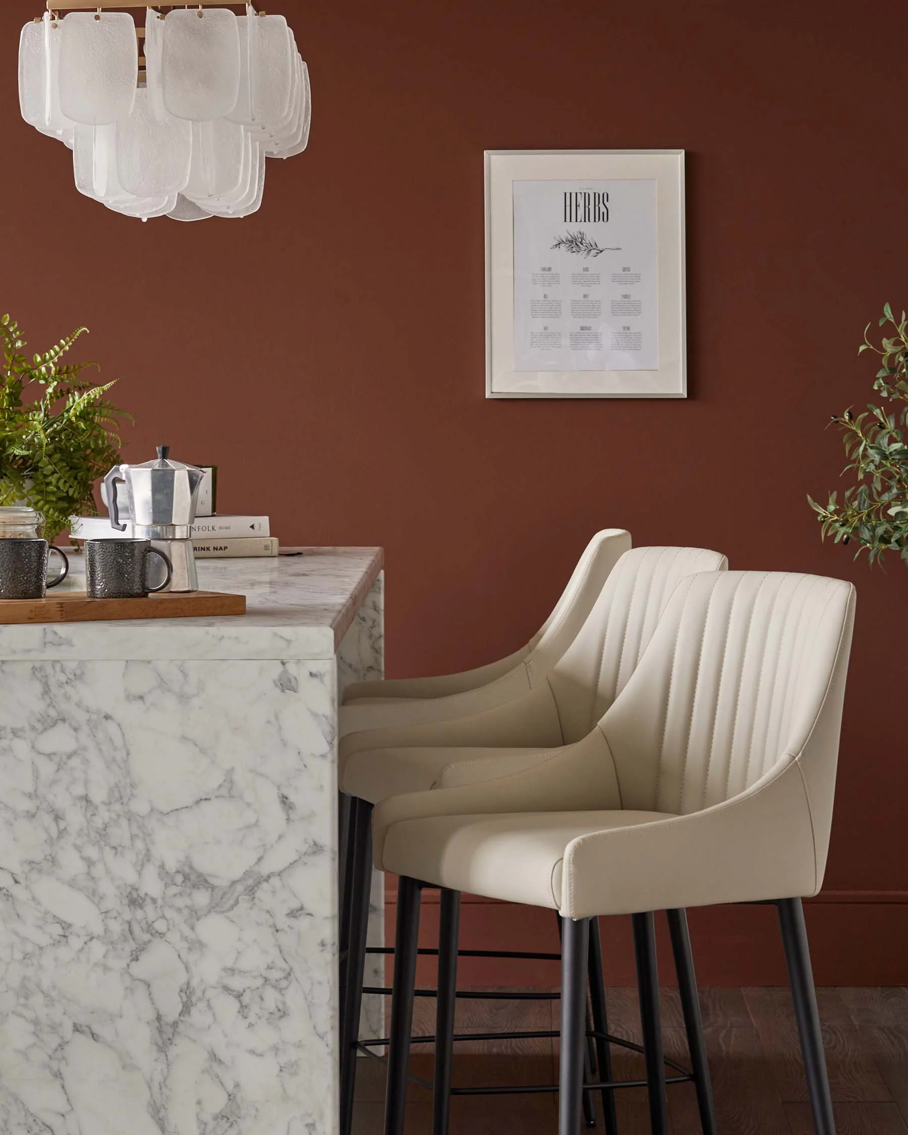 Blakely light grey faux leather bar stool - Image 5
