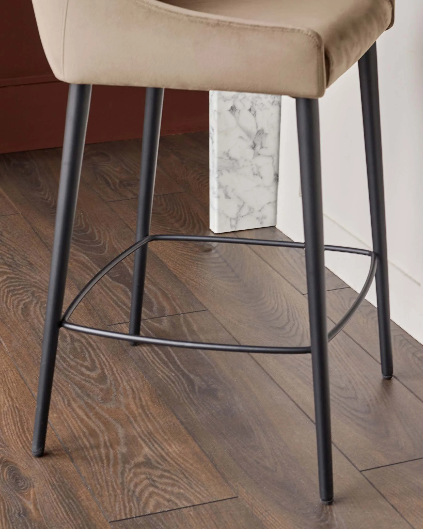 Blakely champagne velvet bar stool - Image 6