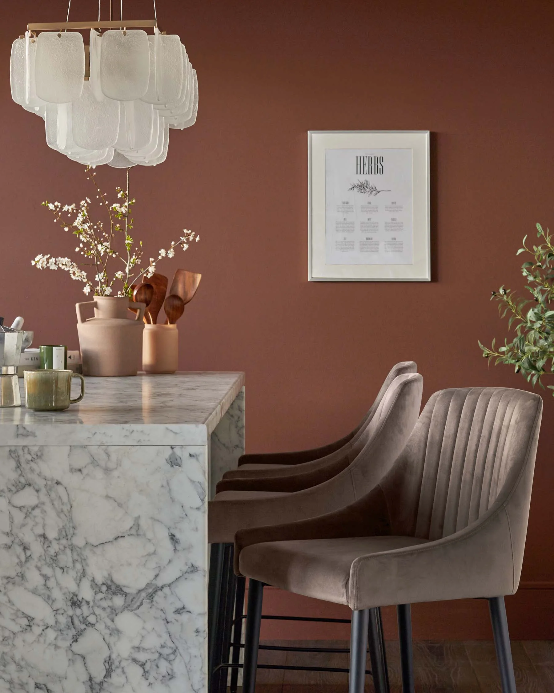 Blakely mocha velvet bar stool - Image 5