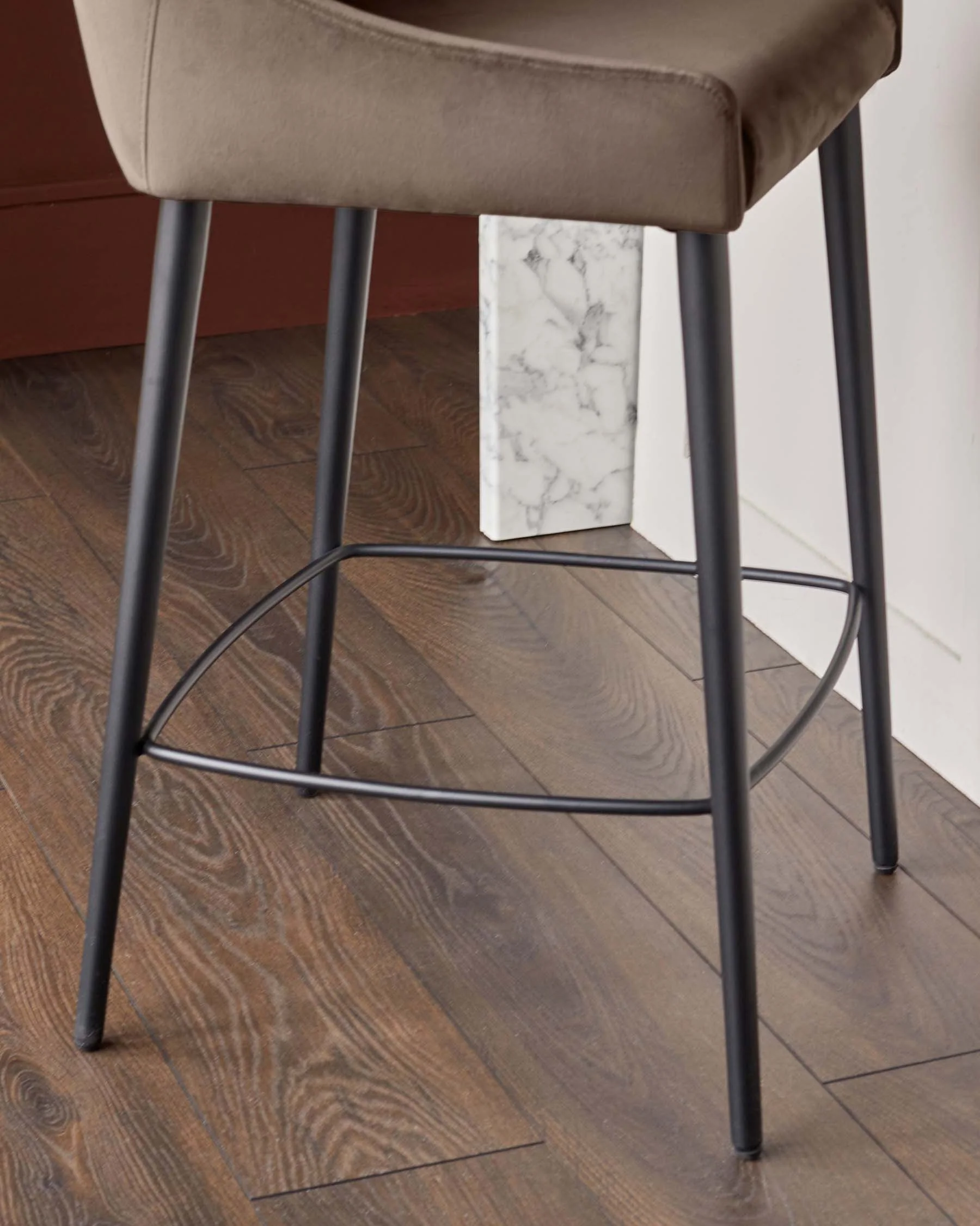Blakely mocha velvet bar stool - Image 6