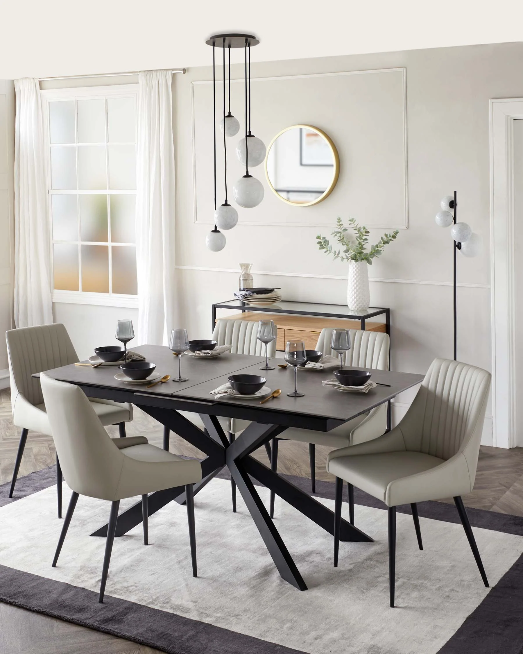 Blakely Light Grey Faux Leather Dining Chair - Image 3