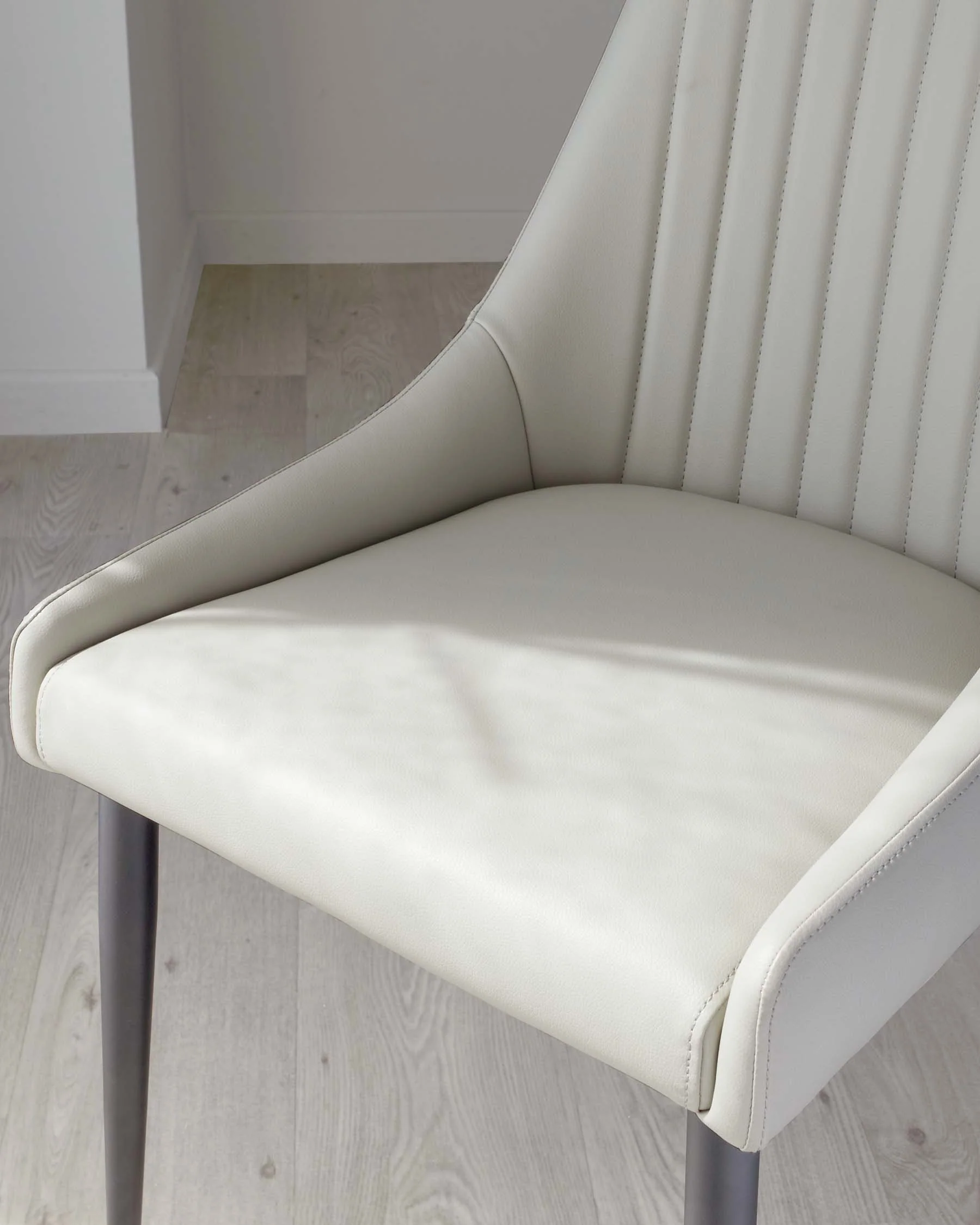 Blakely Light Grey Faux Leather Dining Chair - Image 4