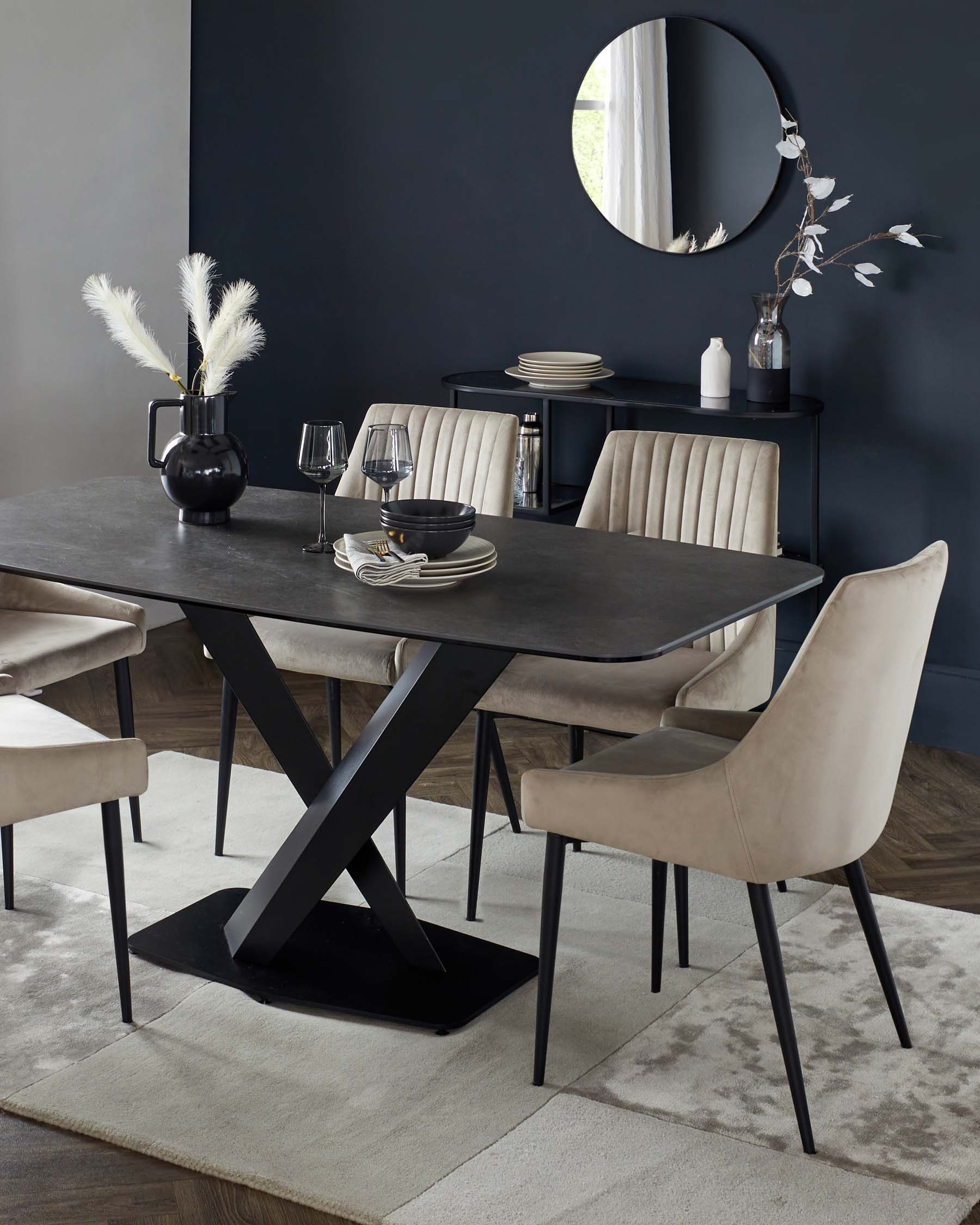 Blakely Champagne Velvet Dining Chair - Image 5
