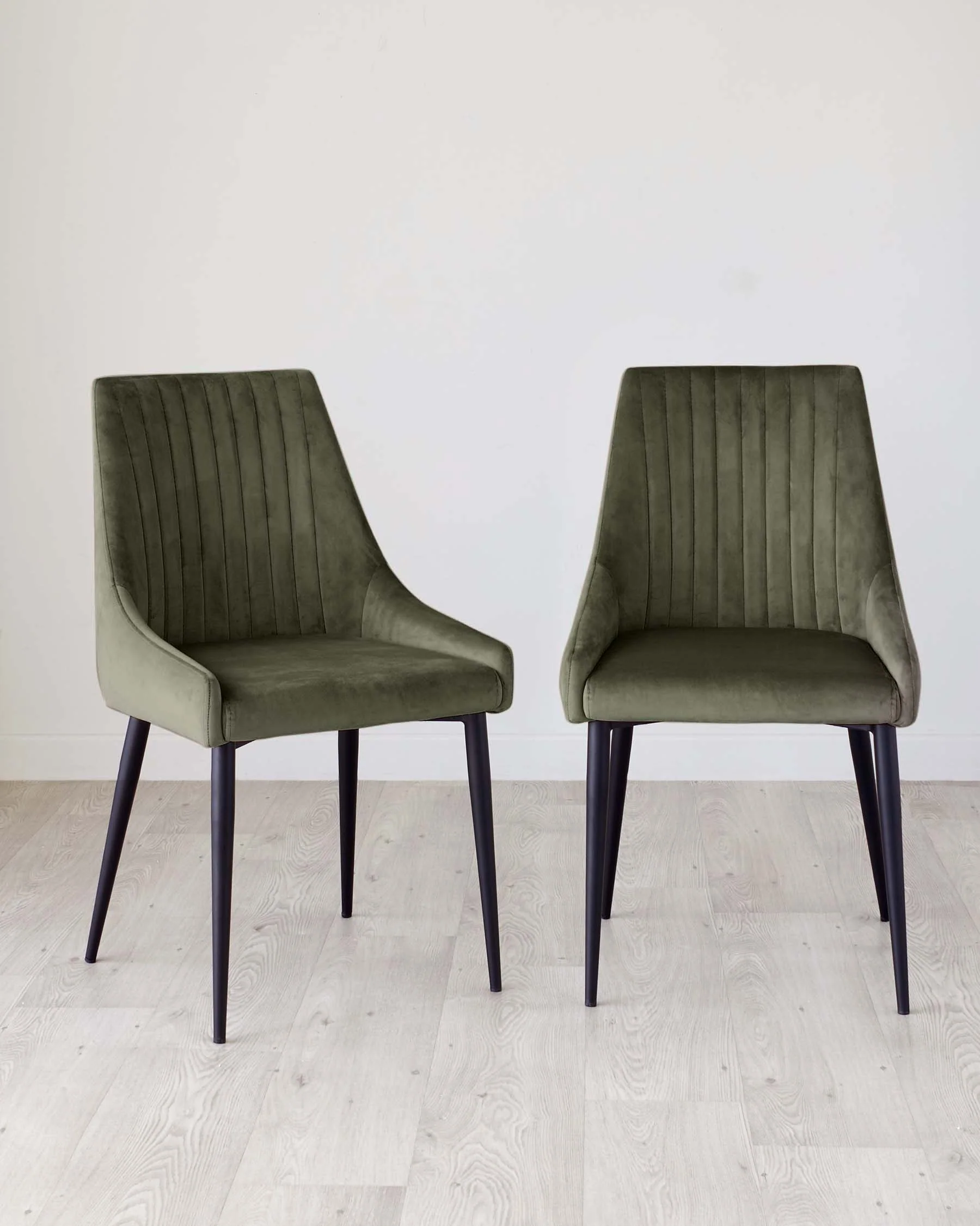 Blakely olive green velvet dining chair - Image 3