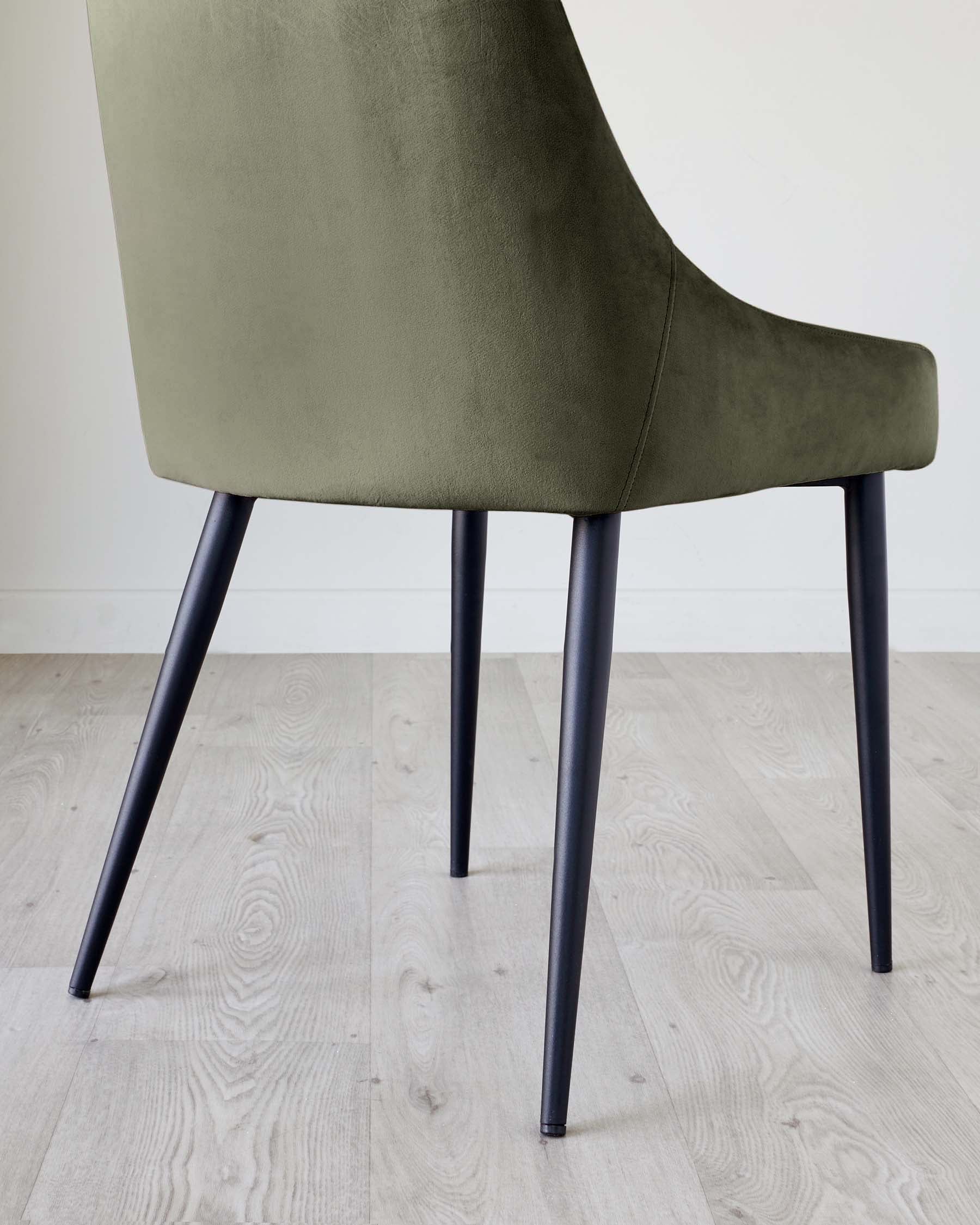 Blakely olive green velvet dining chair - Image 5