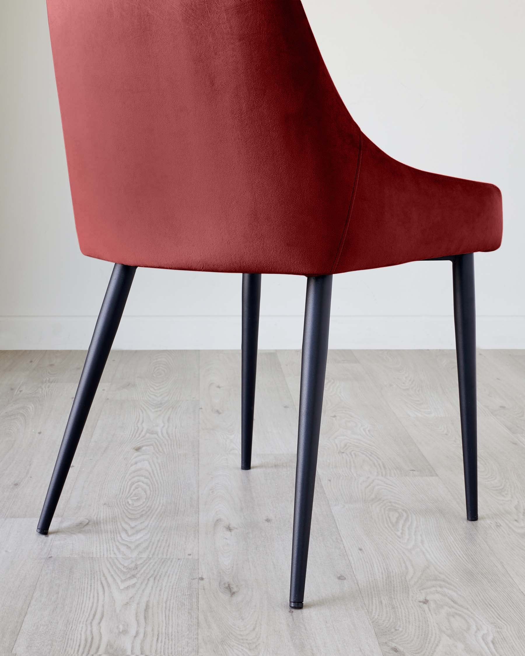 Blakely toffee red velvet dining chair - Image 4